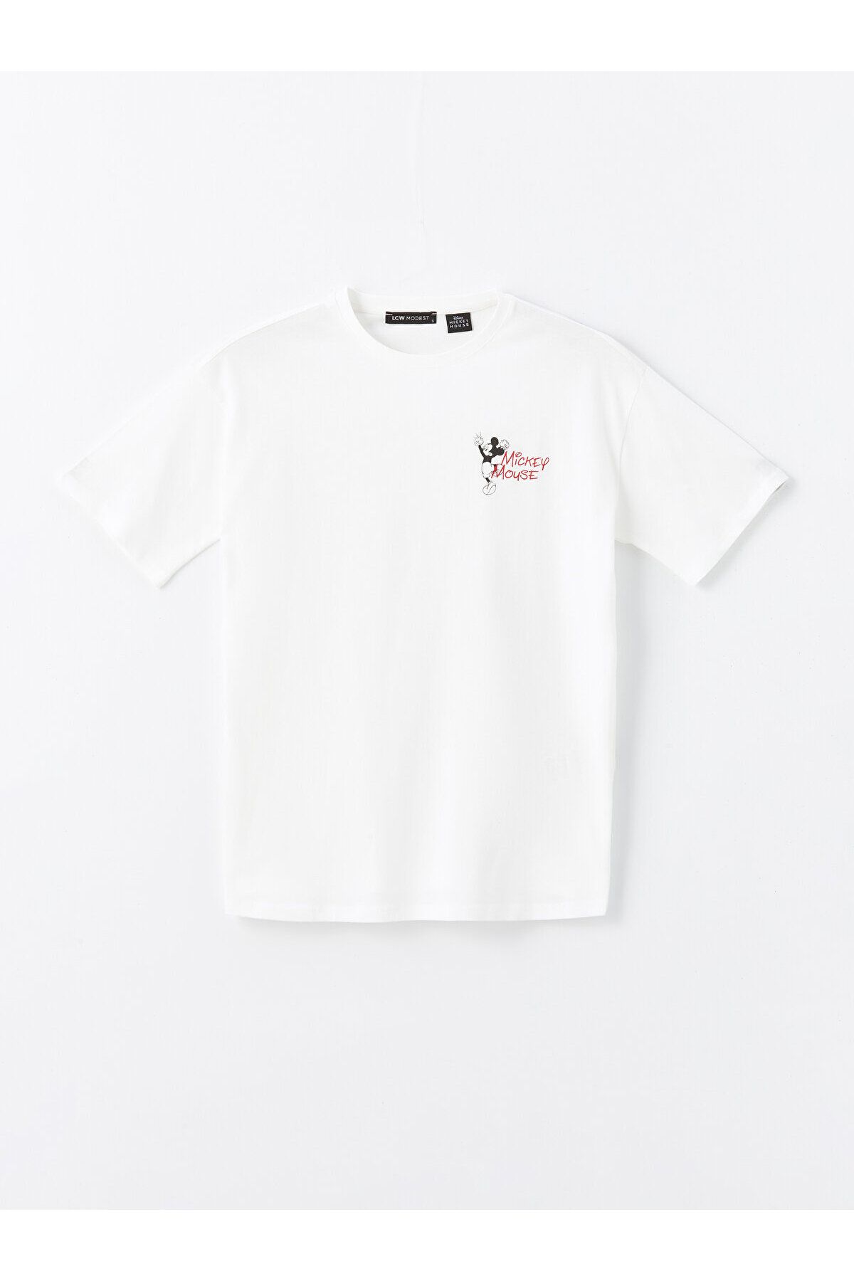LC Waikiki T-shirt Damski Z Nadrukiem Myszki Miki – Okrągły Dekolt, Krótki Rękaw Kobieta - S