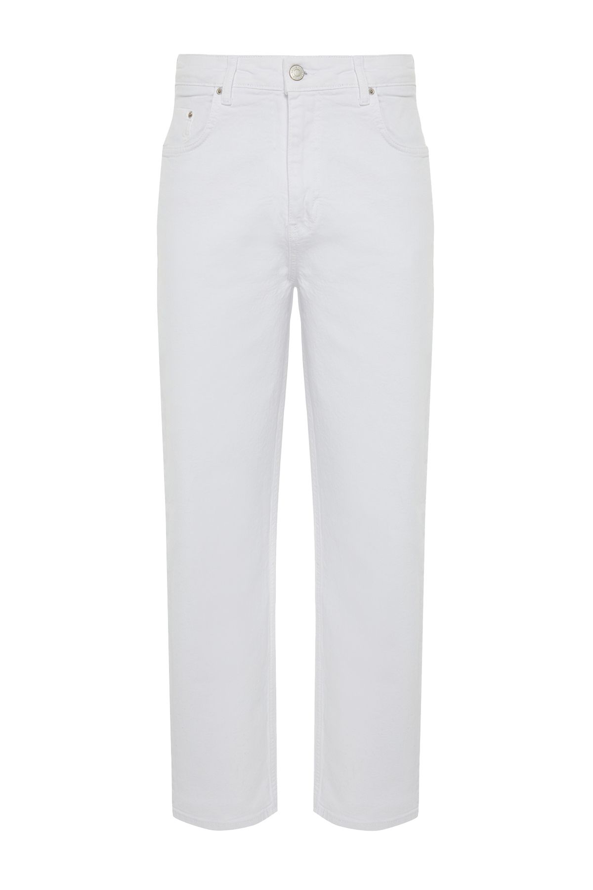 Trendyol Collection-90-es évek laza farmernadrágja - fehér baggy farmer TMNSS24JE00012 7