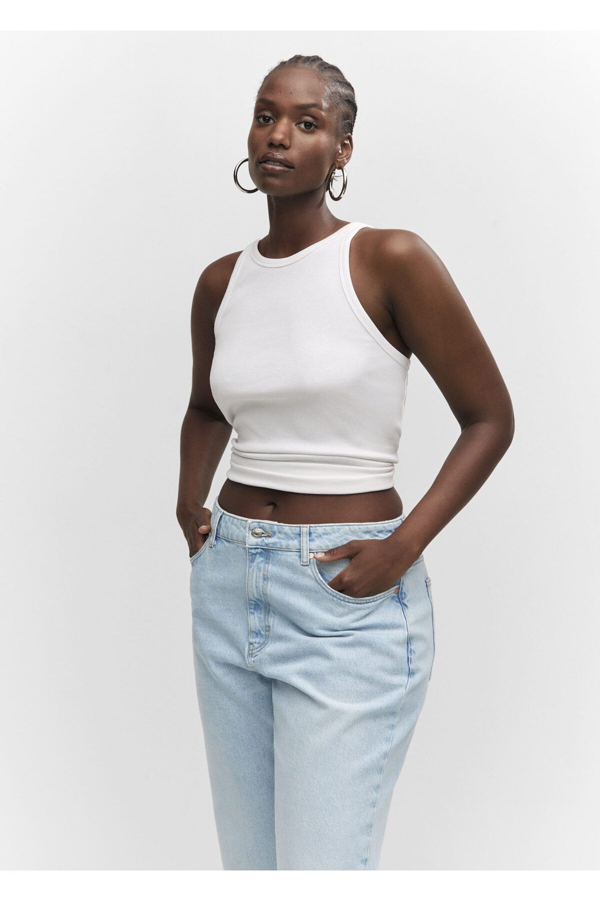 MANGO-Light Denim Women's Trousers57051167 8