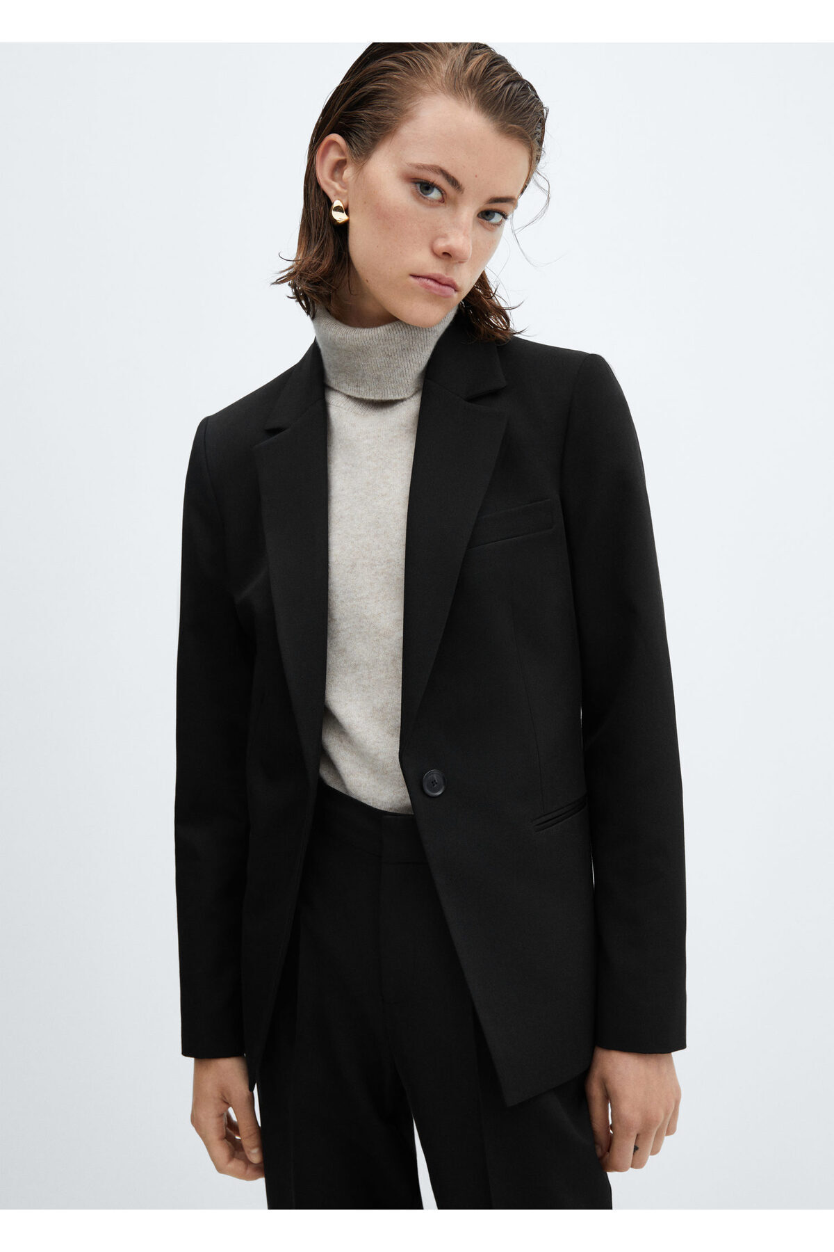 MANGO Woman-Black Women's Blazer57040365 2