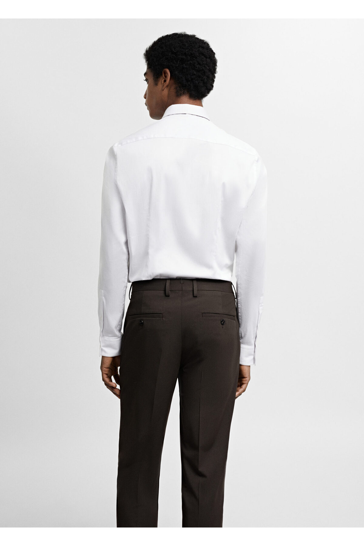 پیراهن مردانه سفید منگوMANGO Man | 67050268 اورجینال - تصویر 11