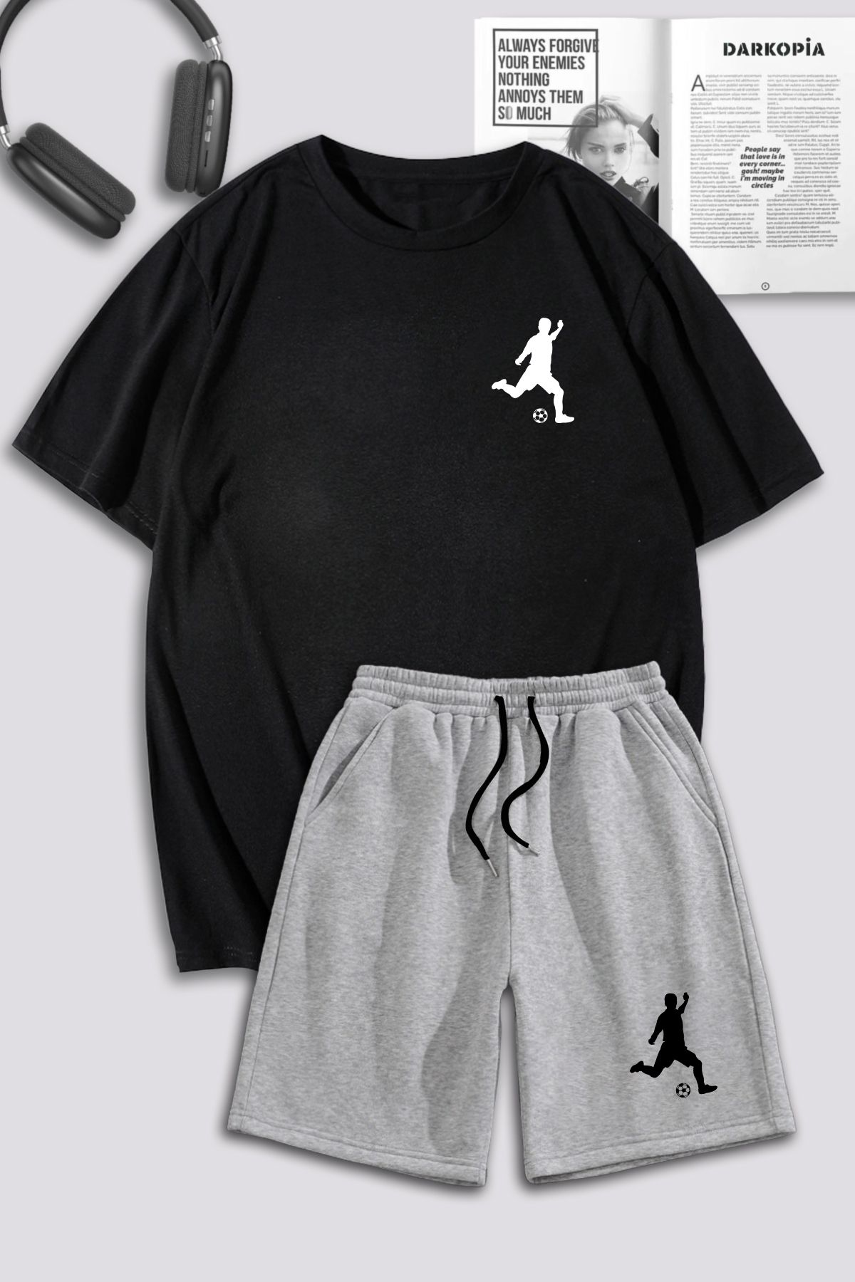 Pisa Art Set De Trening Unisex, Femei, Bărbați, Sport, Cu Design Special, Tricou Și Pantaloni Scurți Supradimensionați Unisex - XL