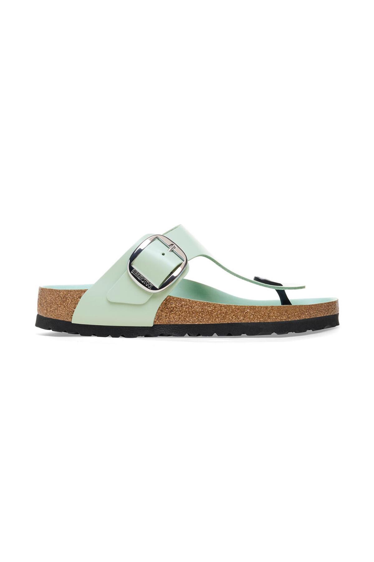 دمپایی بیرکن استاک زنانه چرم مصنوعی سبز         | Birkenstock 1026477 DE - تصویر 5