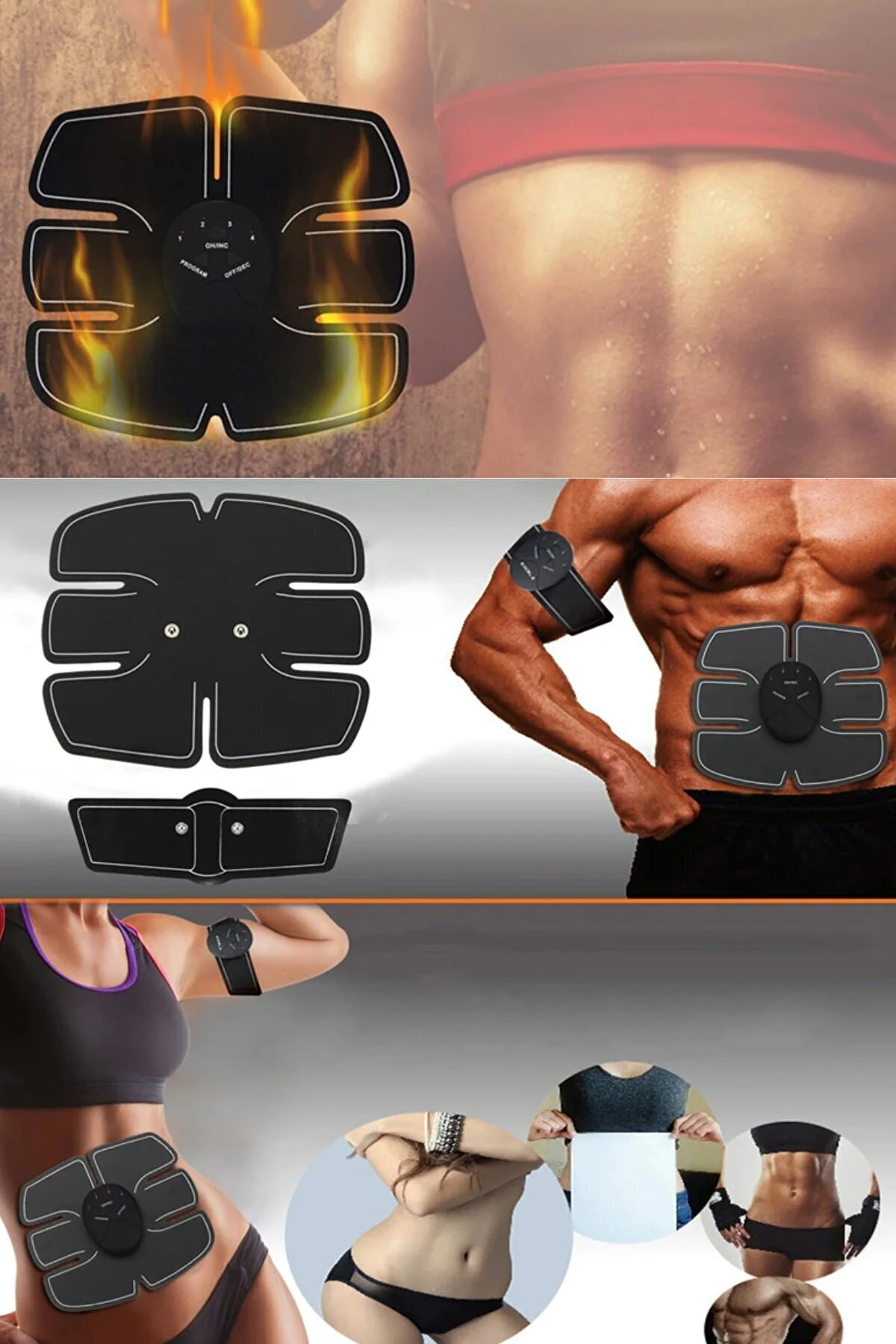 Dahaus Gym Fitness Kondisyon Karın Kası 1 Adet Cihaz Profesyonel Pilli Titreşim Şınav Mekik Pro Akıllı Spor