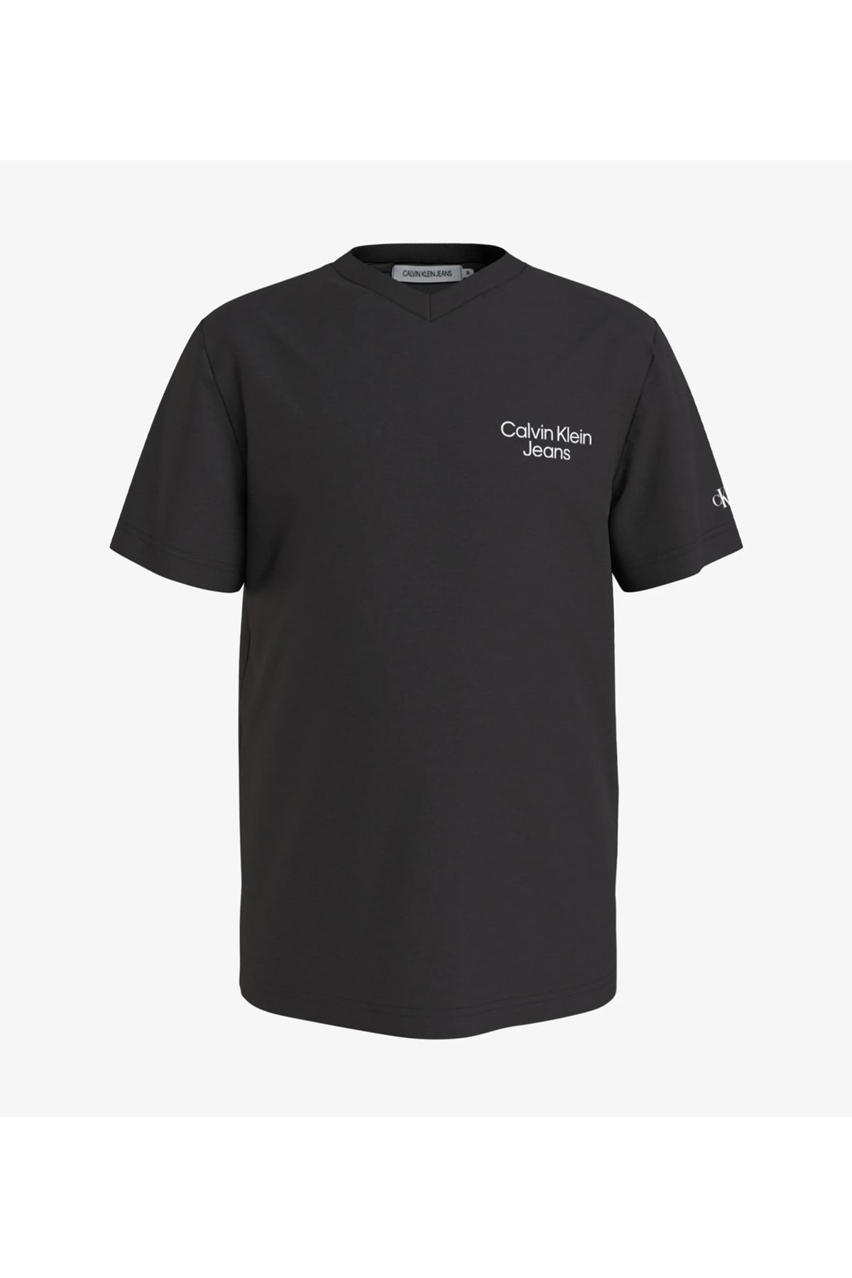 تی شرت مشکی مردانه سیاه CKJ Logo V Neck Calvin Klein