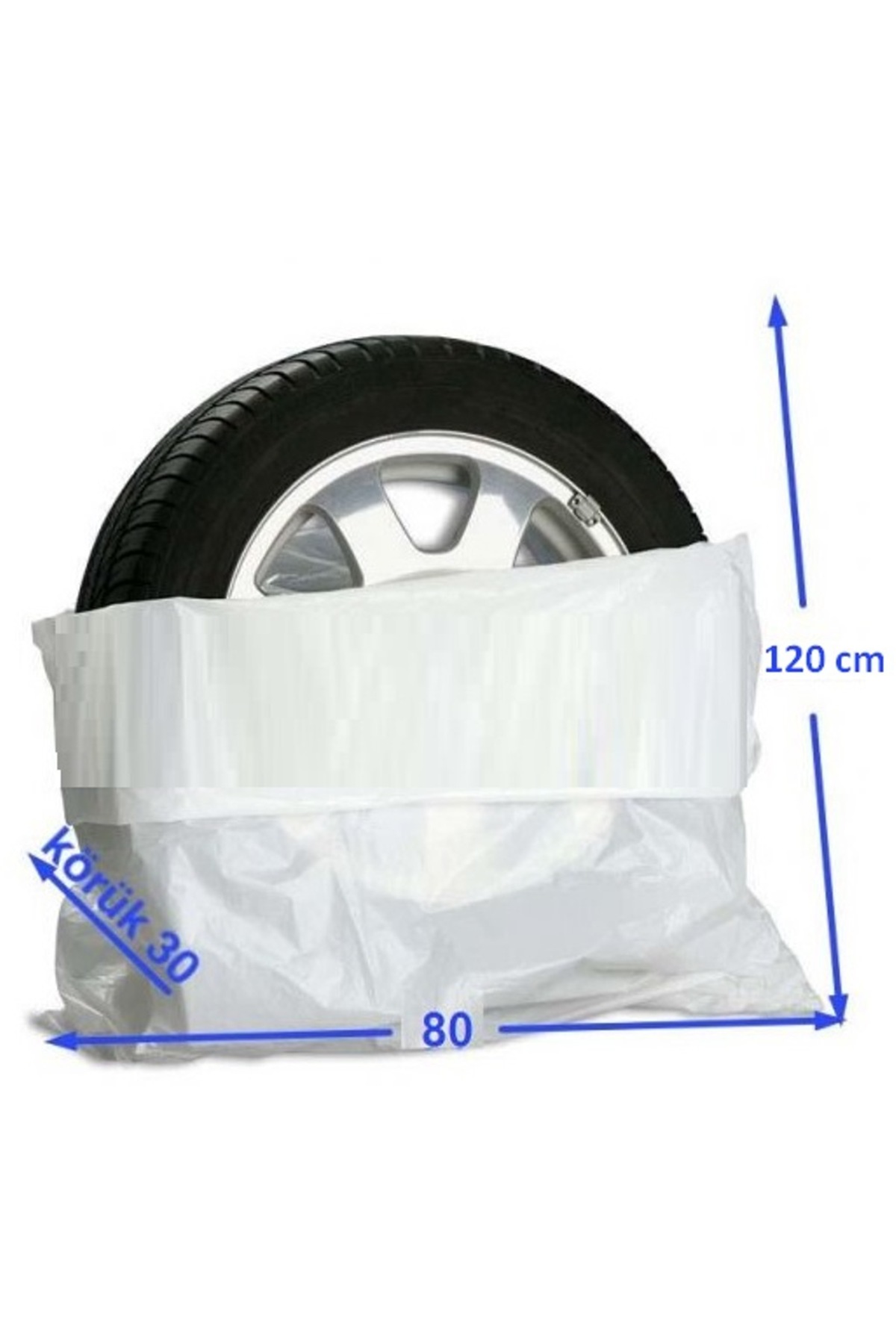 3DTÜKETİM Oto Lastik Poşeti 10 Adet - 110 X 110 Cm - 10 Adetlik Paket Uyumlu