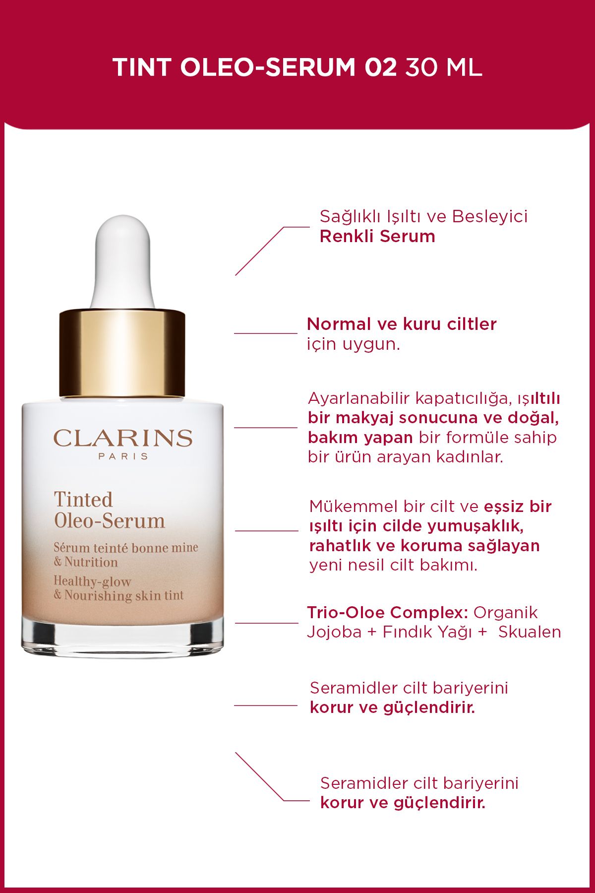 Clarins-TINT OLEO-SERUM 02 30ML - Color Moisturizing Serum 1