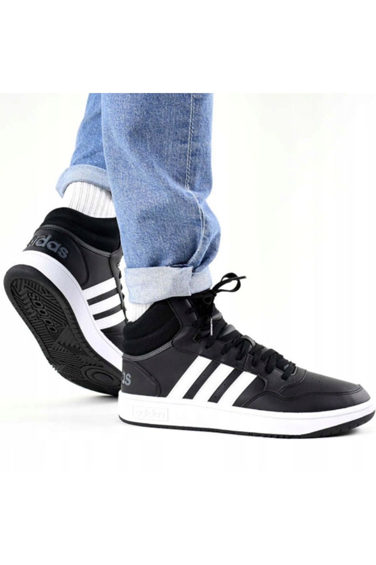 Hoops 3.0 Mid Casual Shoes Sports Black adidas