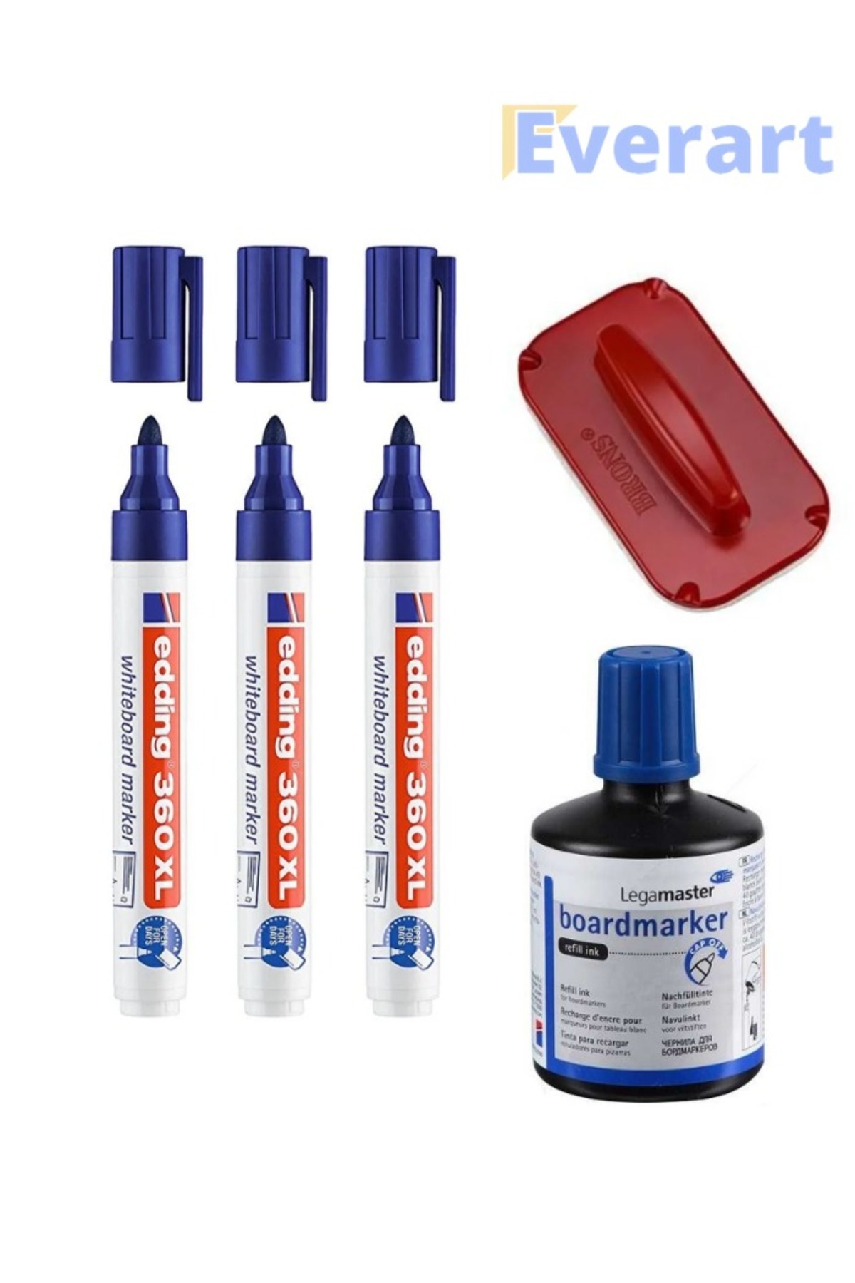 everart Edding 360XL tahta kalemi everart tahta silgisi legamaster 100 ml mürekkep