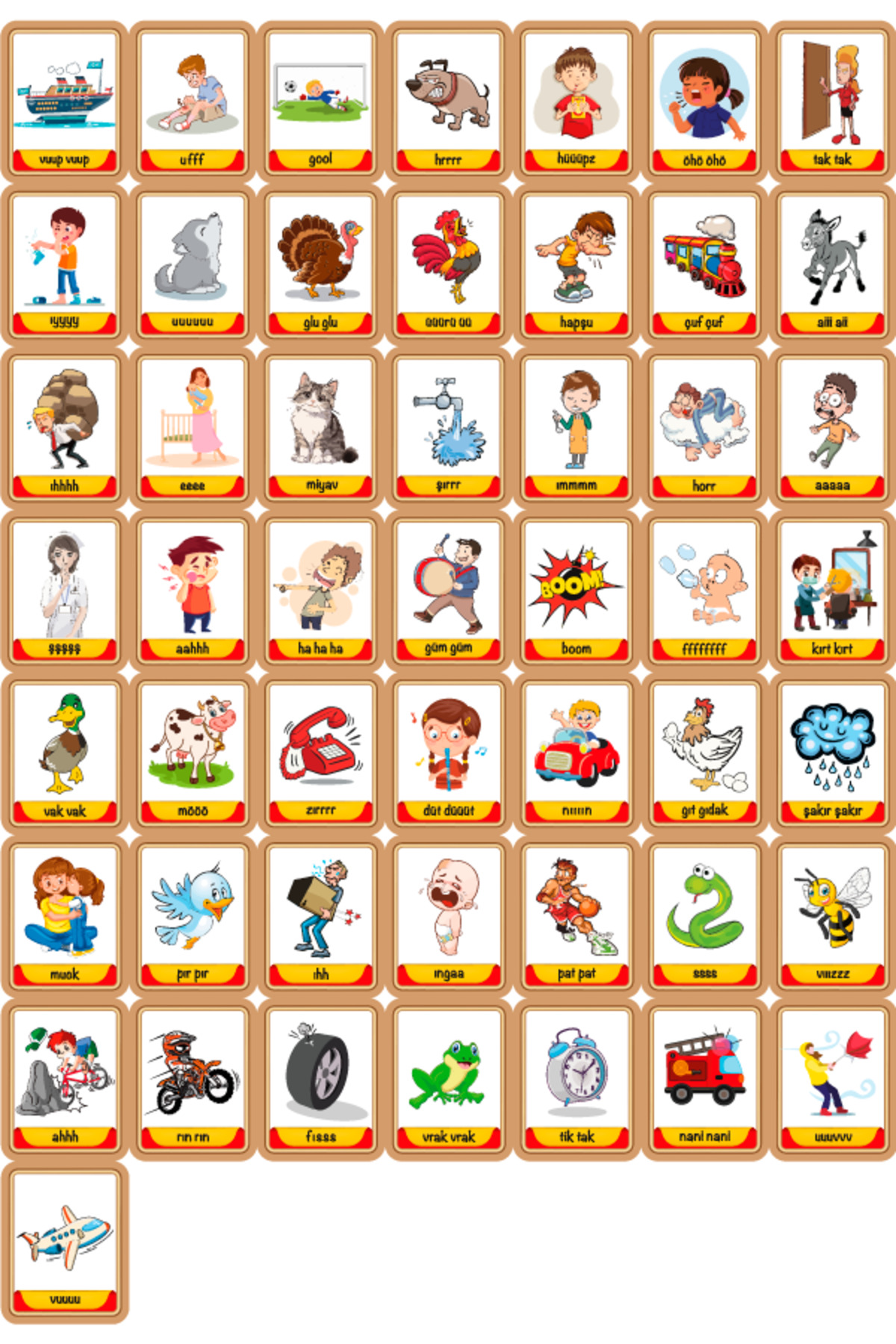 Anu Kids Ses Ve Taklit Kartları Özel Eğitim 6