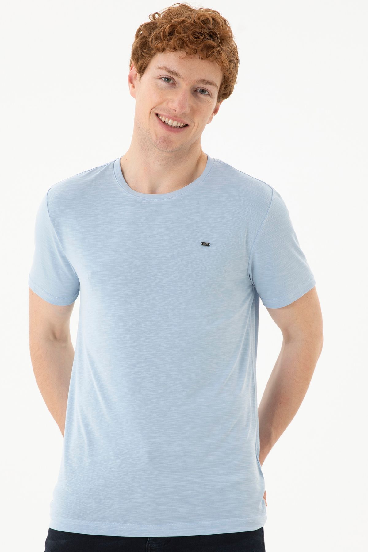 BASE. تی شرت اسپرت یقه مردانه یقه دار مدل شسته G081GL011.000.1855048 MUST U.S. Polo Assn.