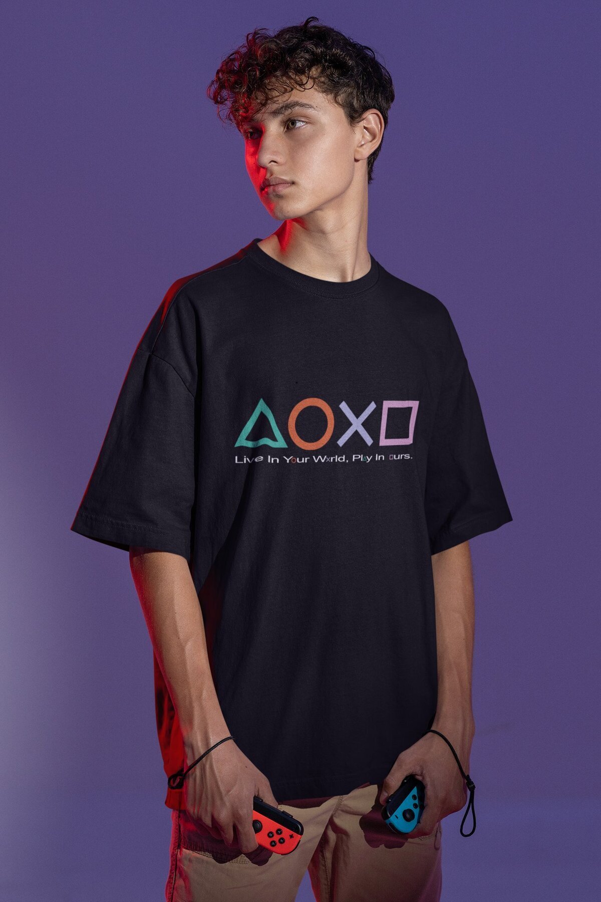 CNGZSHOP Live In Your World Play In Ours Printed T-Shirt, Men 