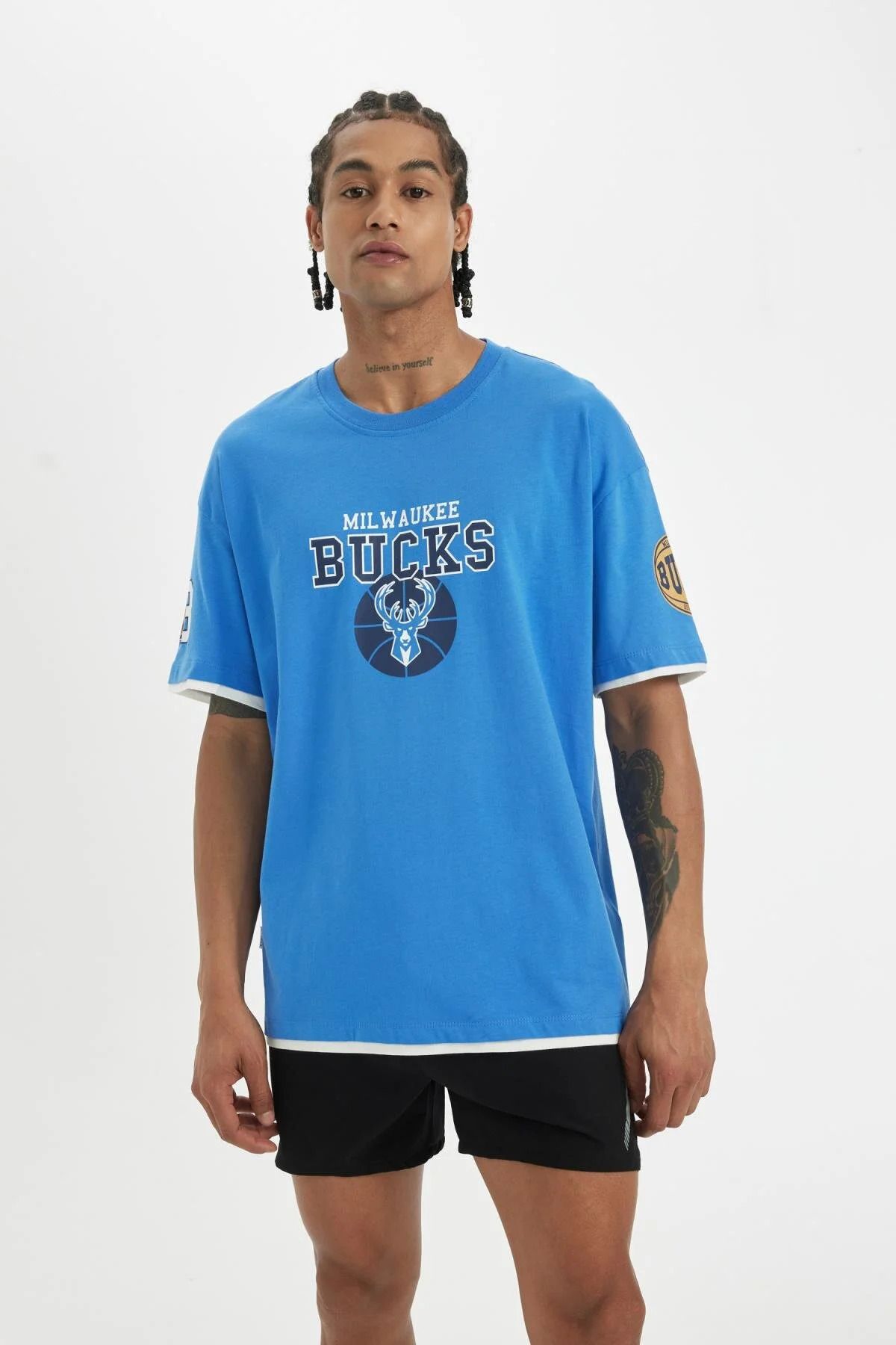 تیشرت آستین کوتاه Nba Milwaukee Bucks Boxy Fit Crew B9901ax24sm