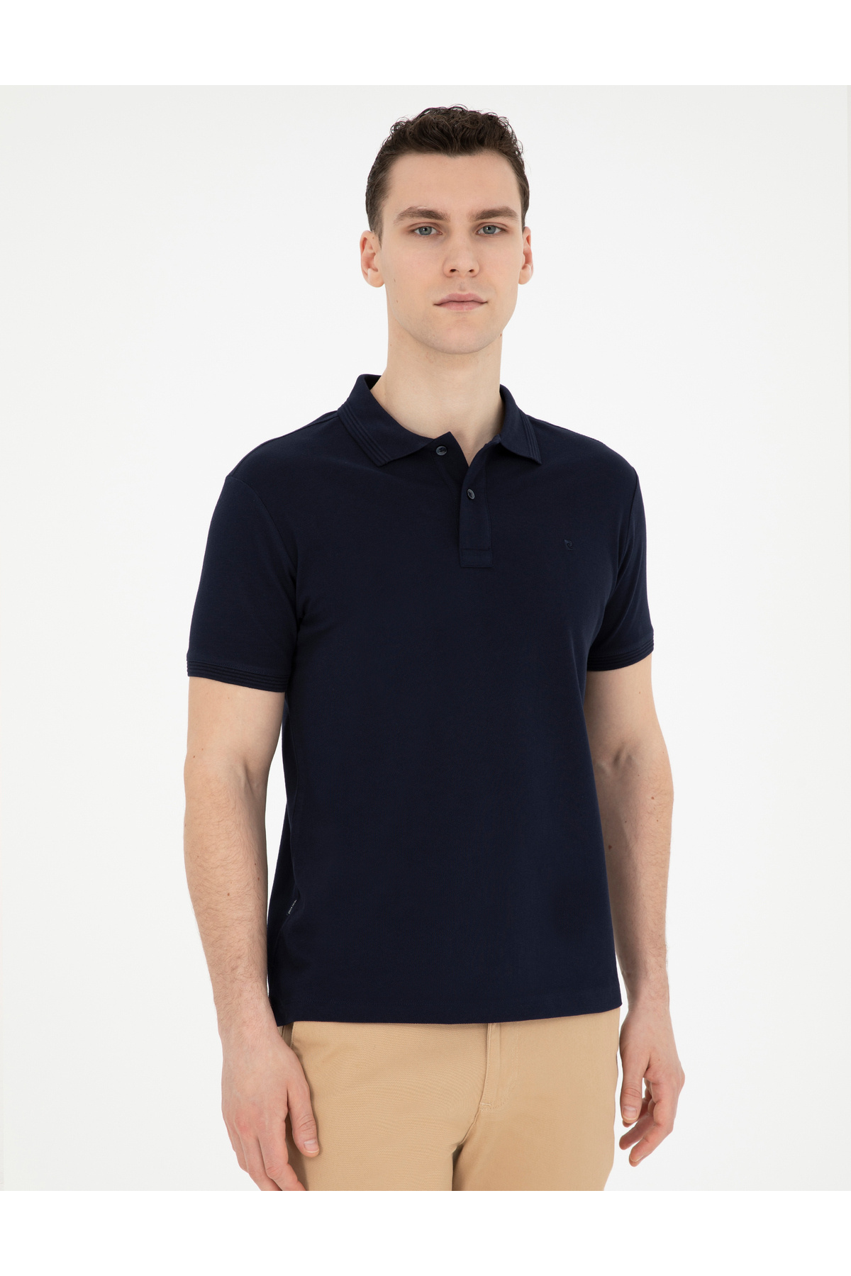 پولوشرت پیر کاردین مردانه 100% پنبه آبی سرمه ای لایسنس دار- تحت لیسانس راسته Slim Fit/اسلیم فیت    Slim/اسلیم فیت کژوال/روزمره | Pierre Cardin G021GL011.000.1822564 TR - تصویر 7