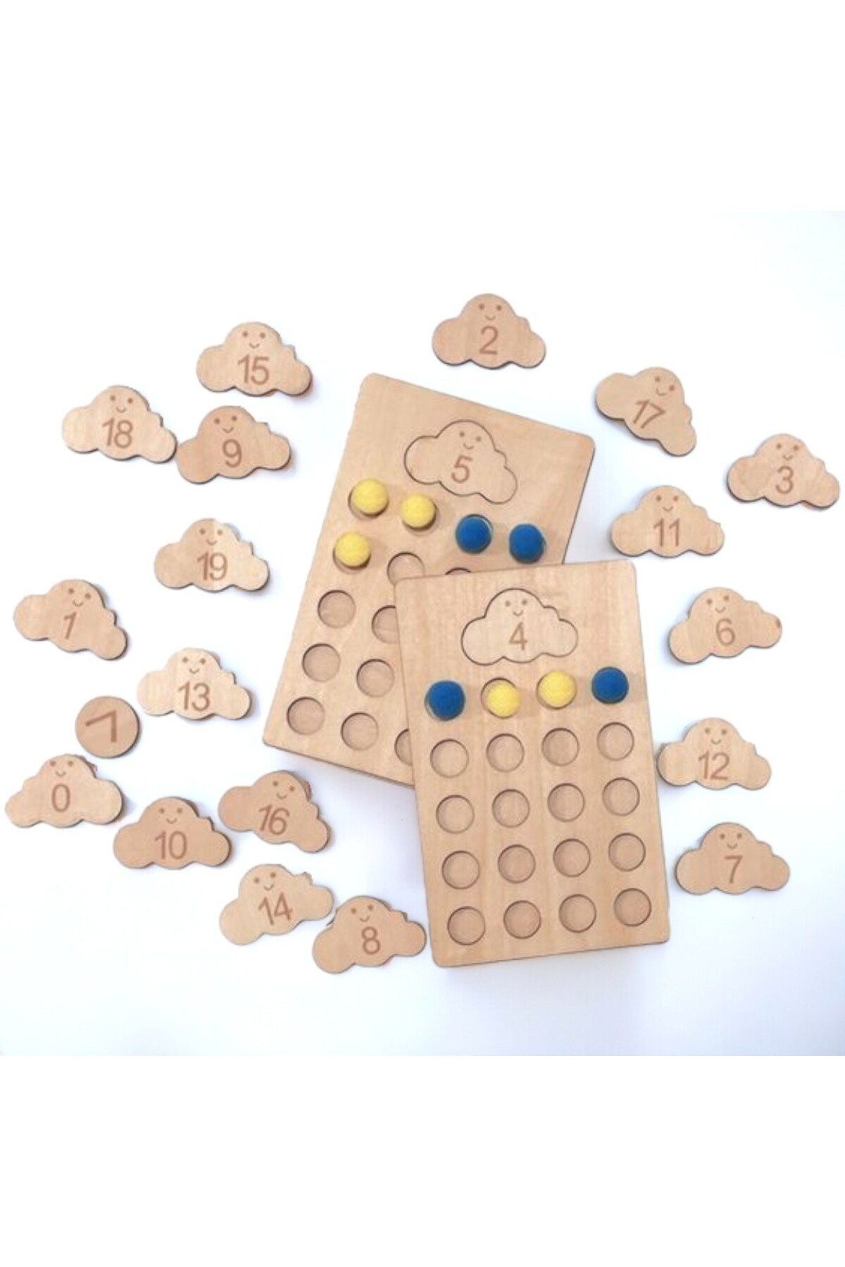 WoodStory Montessori Ahşap Eğitici Sayı Tahtası, Öğrenme, Sayma, Matematik fotoğrafı 2 (önizleme)