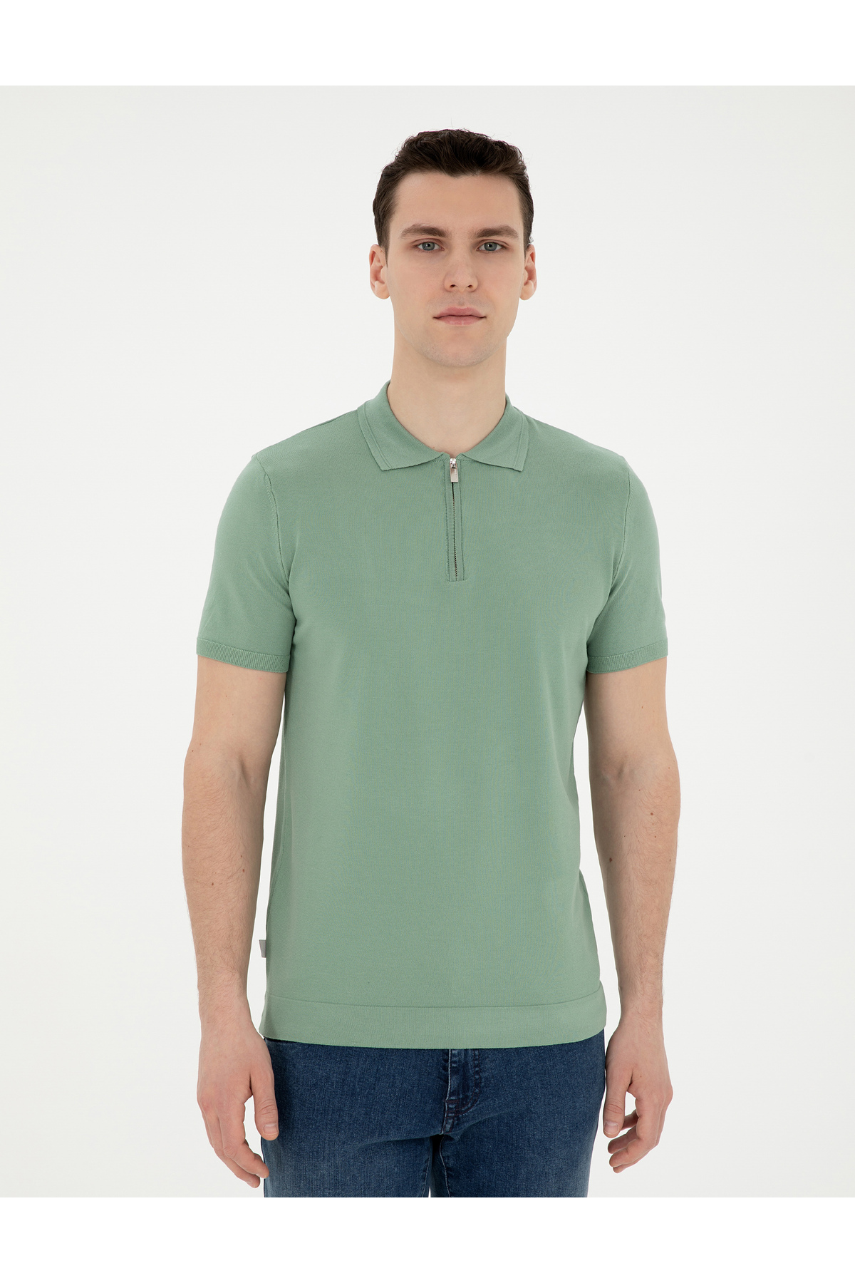 پولوشرت پیر کاردین مردانه ویسکوز مخلوط شده سبز لایسنس دار- تحت لیسانس راسته Slim Fit/اسلیم فیت    Slim/اسلیم فیت کژوال/روزمره | Pierre Cardin G021SZ0TK.000.1848575 - تصویر 3