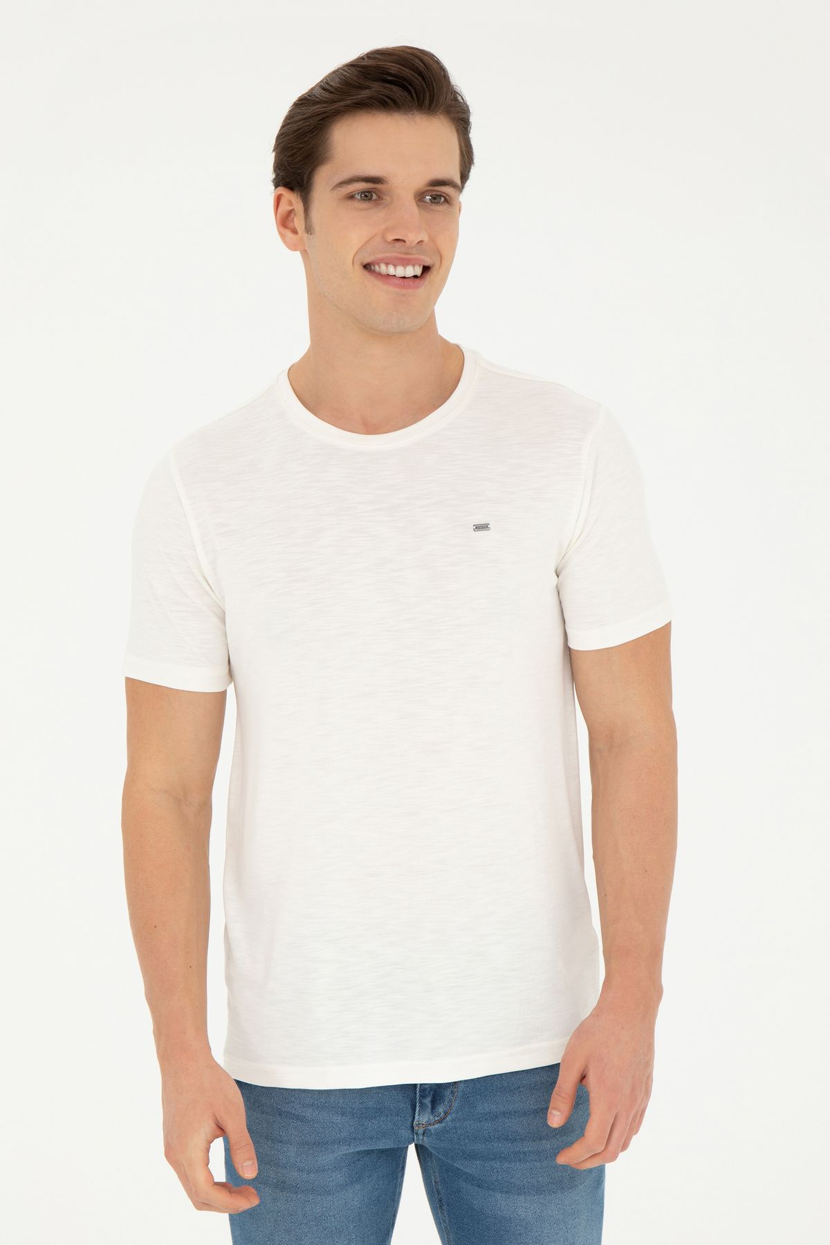 BASE. تی شرت اسپرت یقه مردانه یقه دار مدل شسته G081GL011.000.1855048 MUST U.S. Polo Assn.