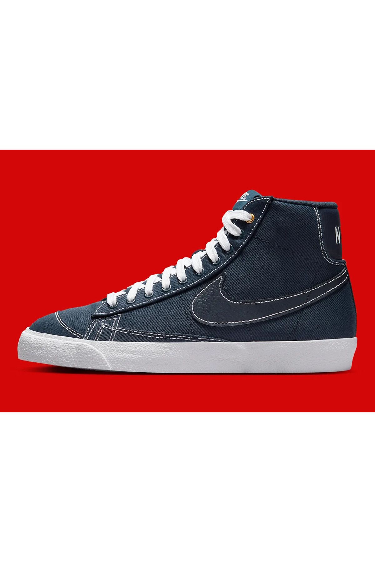 Nike Blazer Mid 77 Women s Canvas Navy Blue Sports Shoes Trendyol
