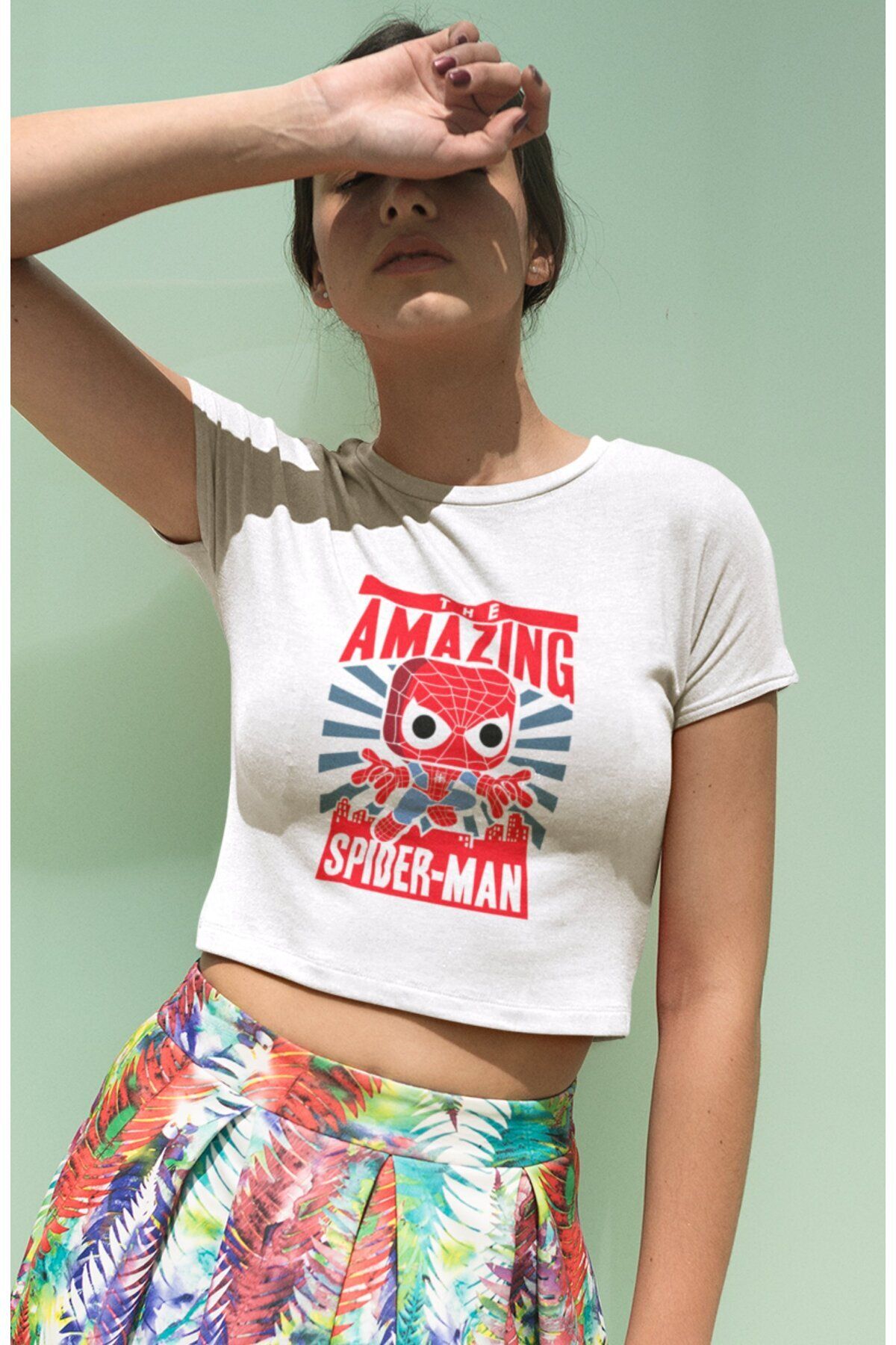 CNGZSHOP-Amazing Spider-Man Patterned Women's Crop Top - Spider Printed 3
