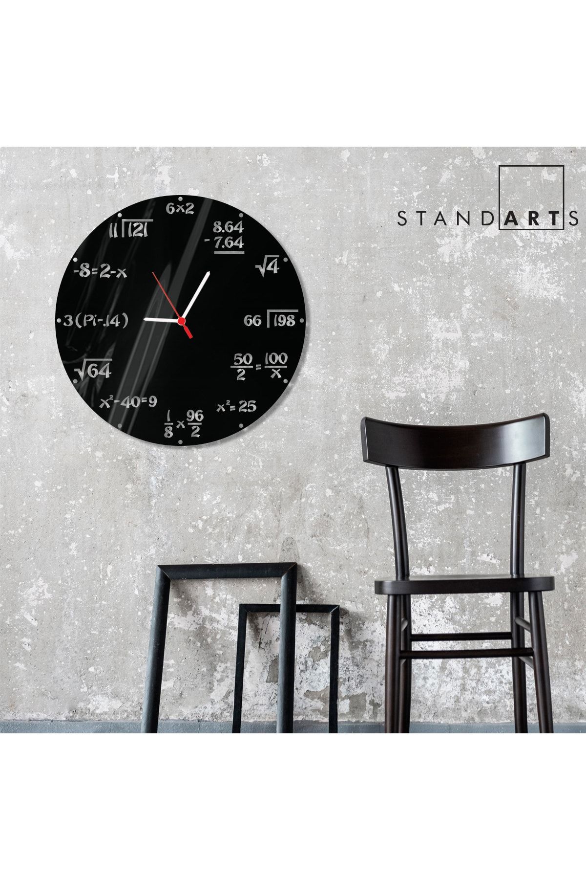 standarts W'clock Dekoratif Duvar Saati - Matematik
