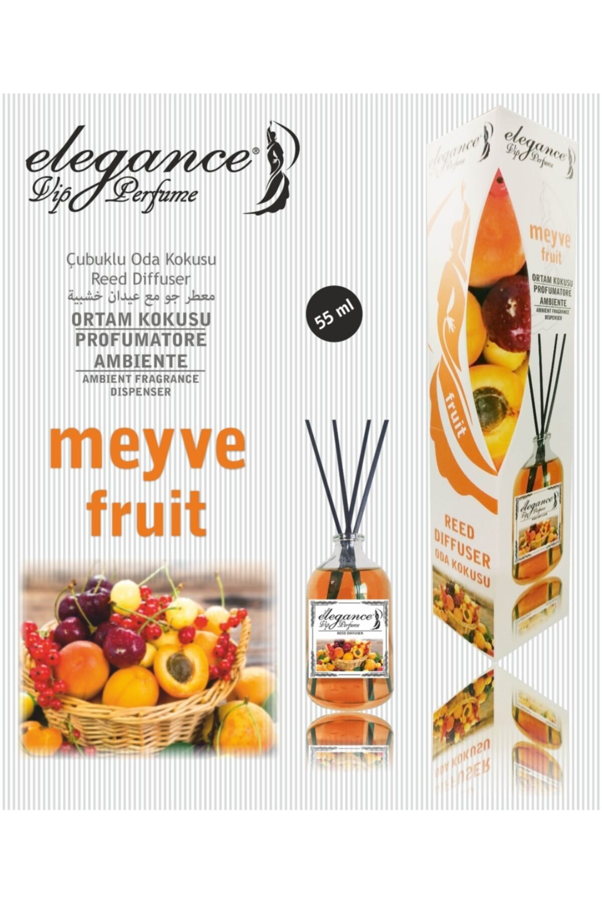 Özel Fiyat - Meyve Reed Diffuser Bambu Çubuklu Oda Kokusu (55 ML)
