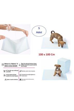 Evcil Hayvan Kedi Köpek Için Yıkanabilir Çiş Pedi - 100 X 100 Cm 5li Paket RNNWYKCPD035