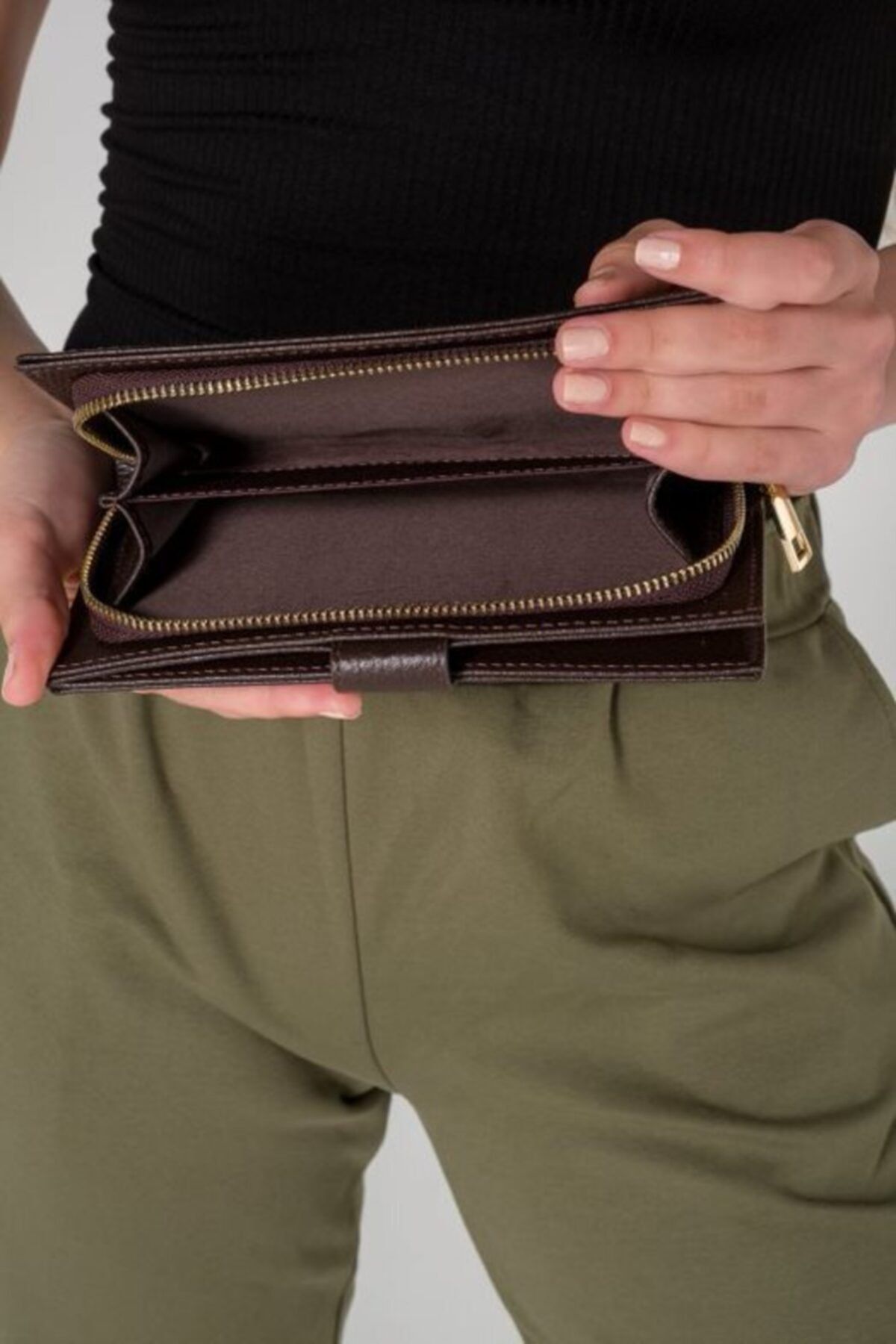 Dark brown shop leather women's wallet
