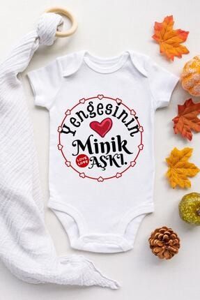 Unisex Bebek Yengesinin Minik Aşkı Desenli Kısa Kol Body 925201v