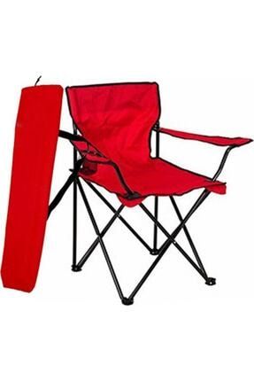 Kırmızı Katlanır Çantalı Kamp Sandalyesi TKKM2