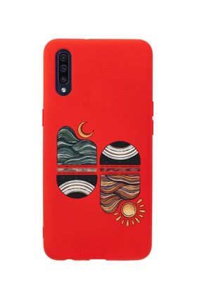 Samsung A50 Uyumlu Sunset Wave Premium Silikonlu Kırmızı Telefon Kılıfı MCSAMA50LSNSTW