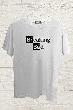 Unisex Beyaz Breaking Bad Logo Tasarımlı T-Shirt DRKT1002