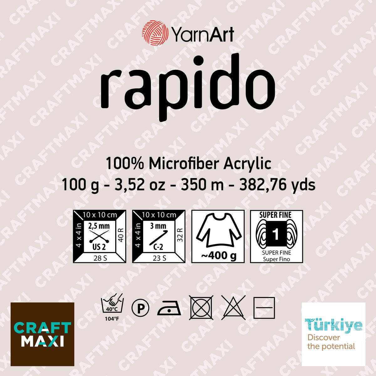 Yarnart-Rapıdo - Πλεκτό Νήμα Χεριών Σκούρο Μπλε-700 2