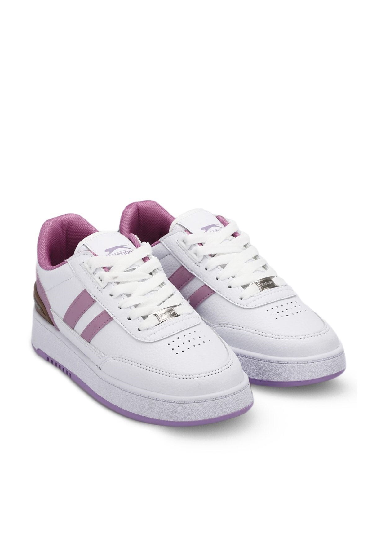 Günlük Bağcıklı Sneaker Kadın Ayakkabı Beyaz / Mor