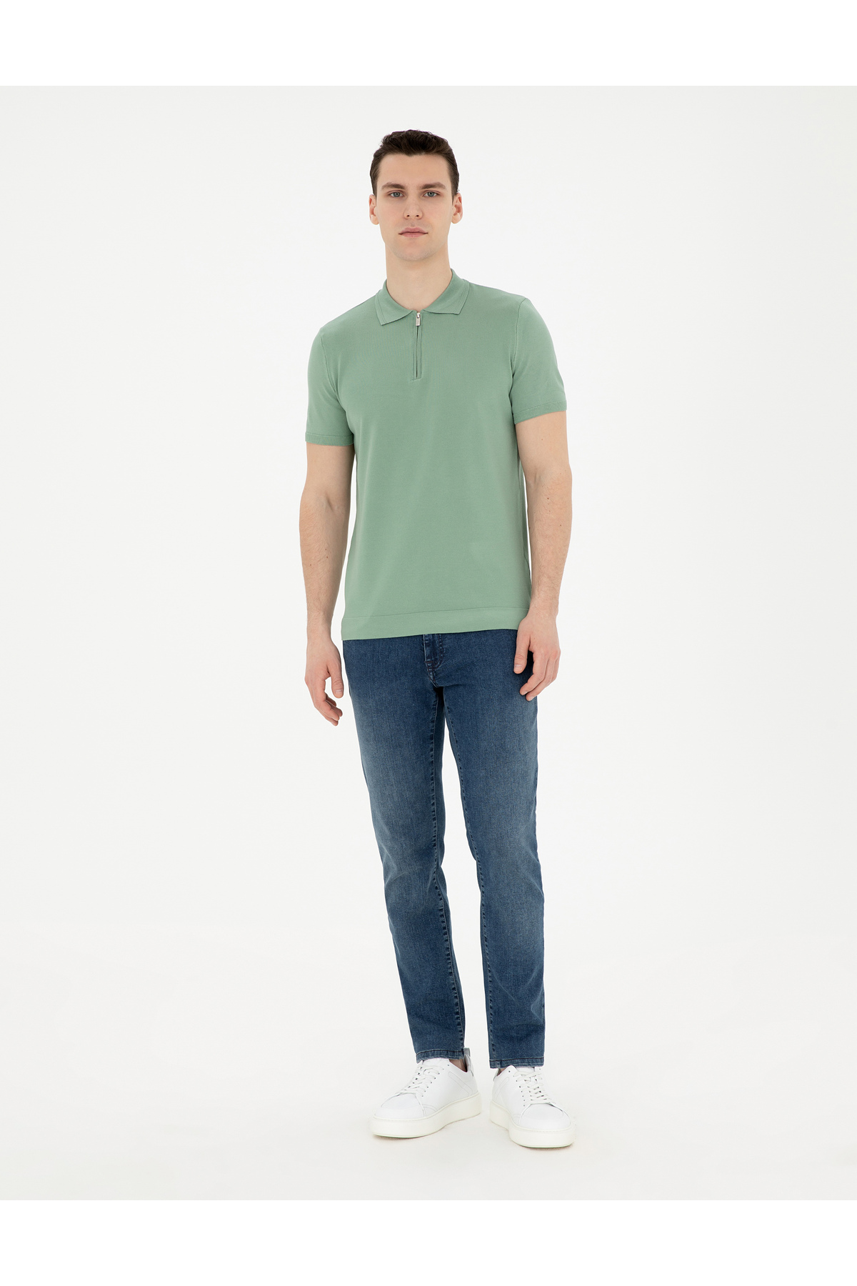 پولوشرت پیر کاردین مردانه ویسکوز مخلوط شده سبز لایسنس دار- تحت لیسانس راسته Slim Fit/اسلیم فیت    Slim/اسلیم فیت کژوال/روزمره | Pierre Cardin G021SZ0TK.000.1848575 - تصویر 8