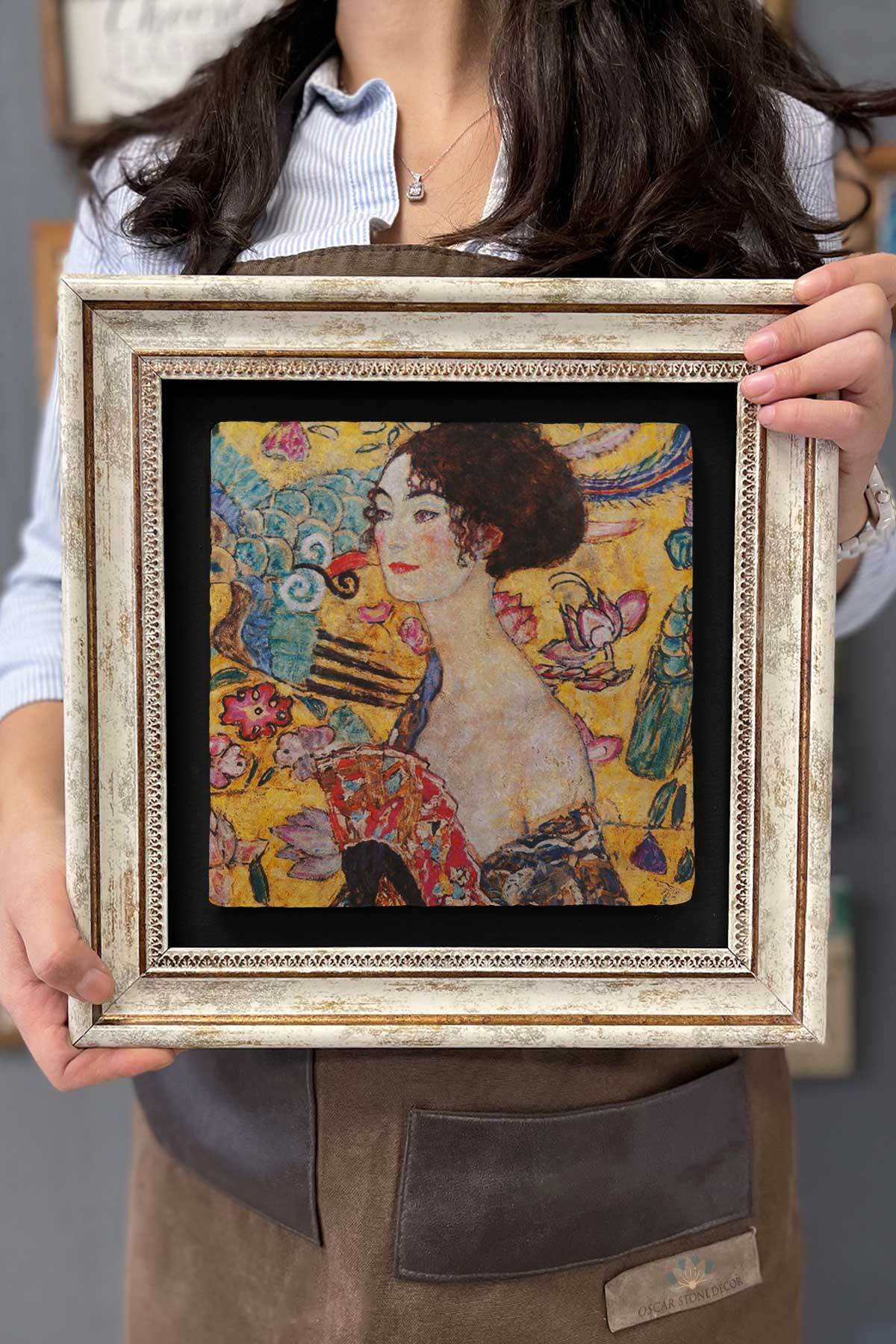 Framed Table Stone Wall Decor 30 X 30 Cm Gustav Klimt Table
