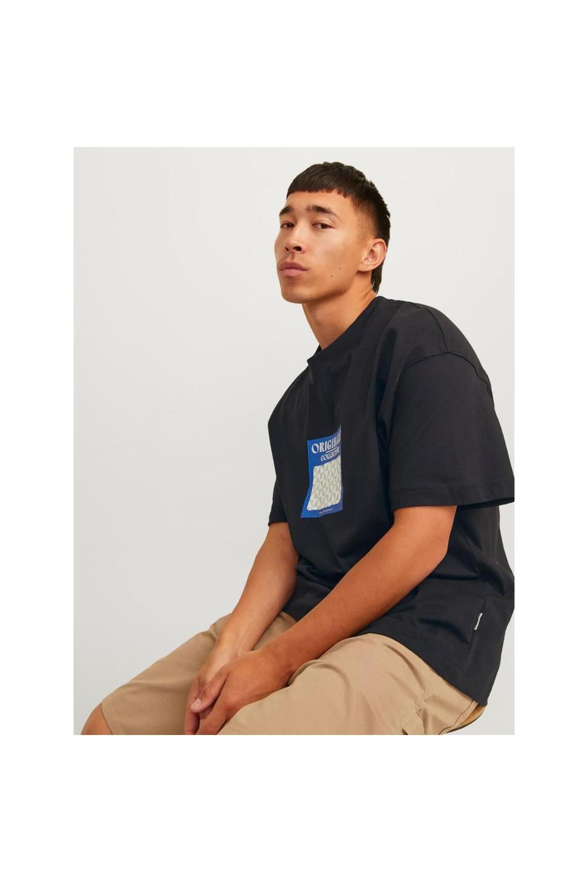 تی شرت ورزشی مشکی مردانه B اورجینال Jack Jones Jack & Jones