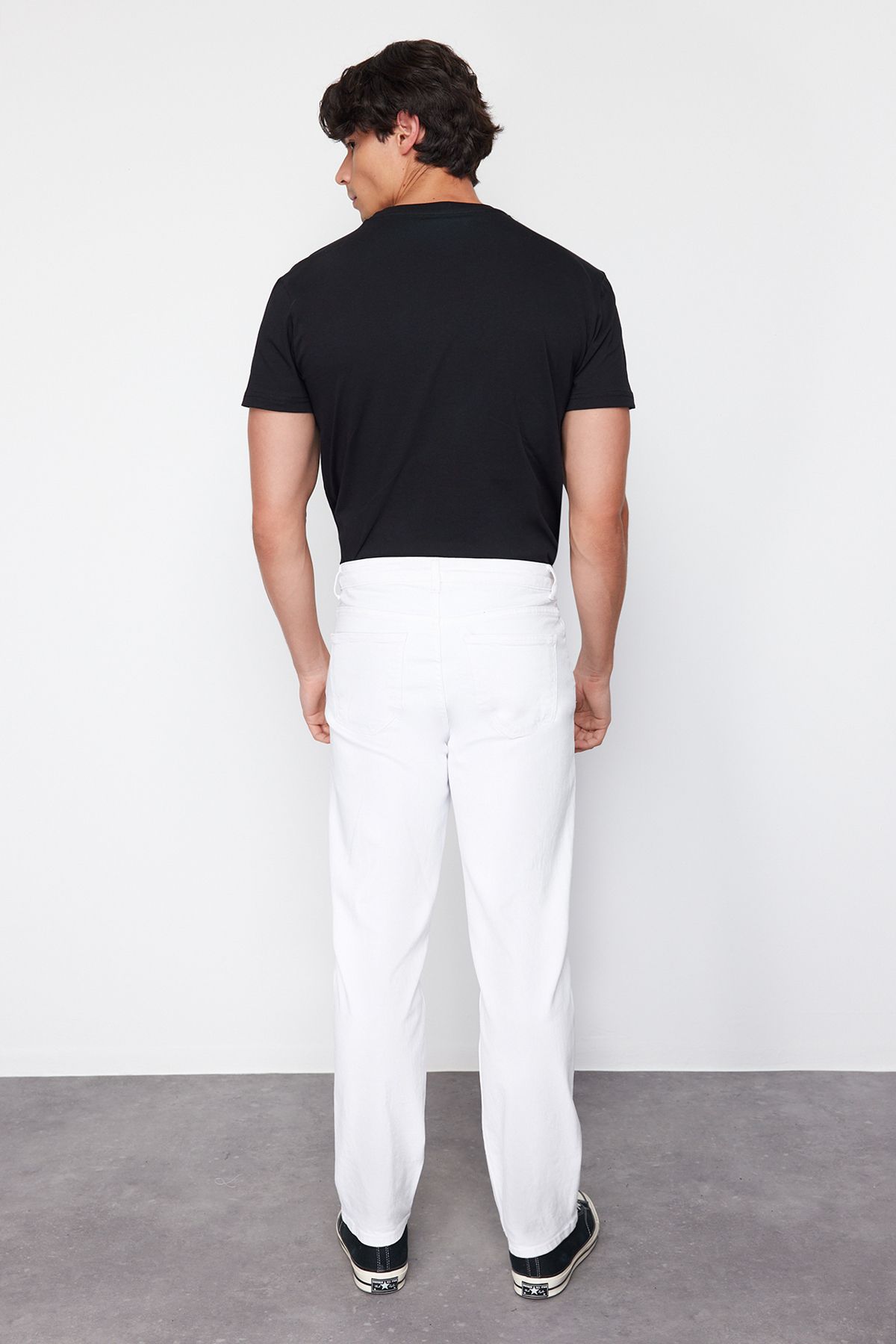 Trendyol Collection-90-es évek laza farmernadrágja - fehér baggy farmer TMNSS24JE00012 6