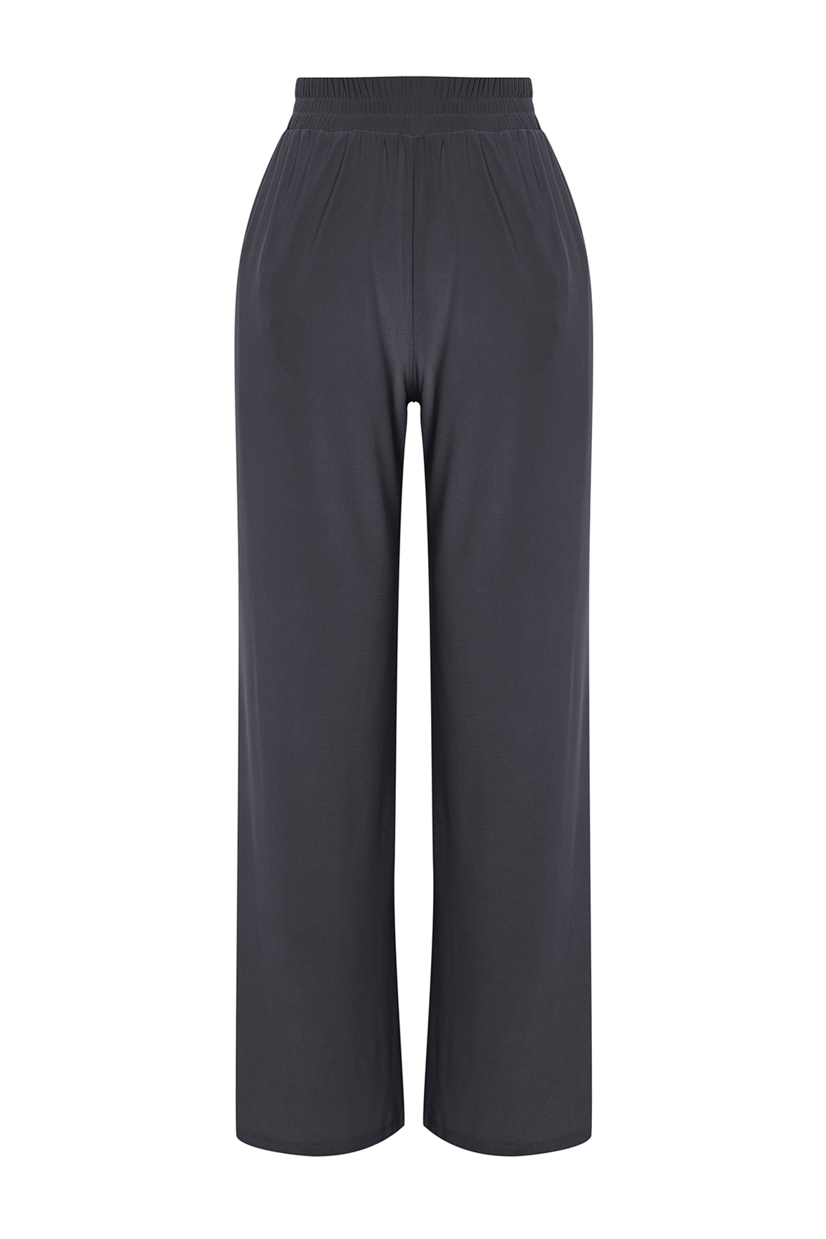 Trendyolmilla  Antrasit Wide Leg/Rahat Kesim Yüksek Bel Esnek Pantolon TWOSS23PL00129 - Görsel 9