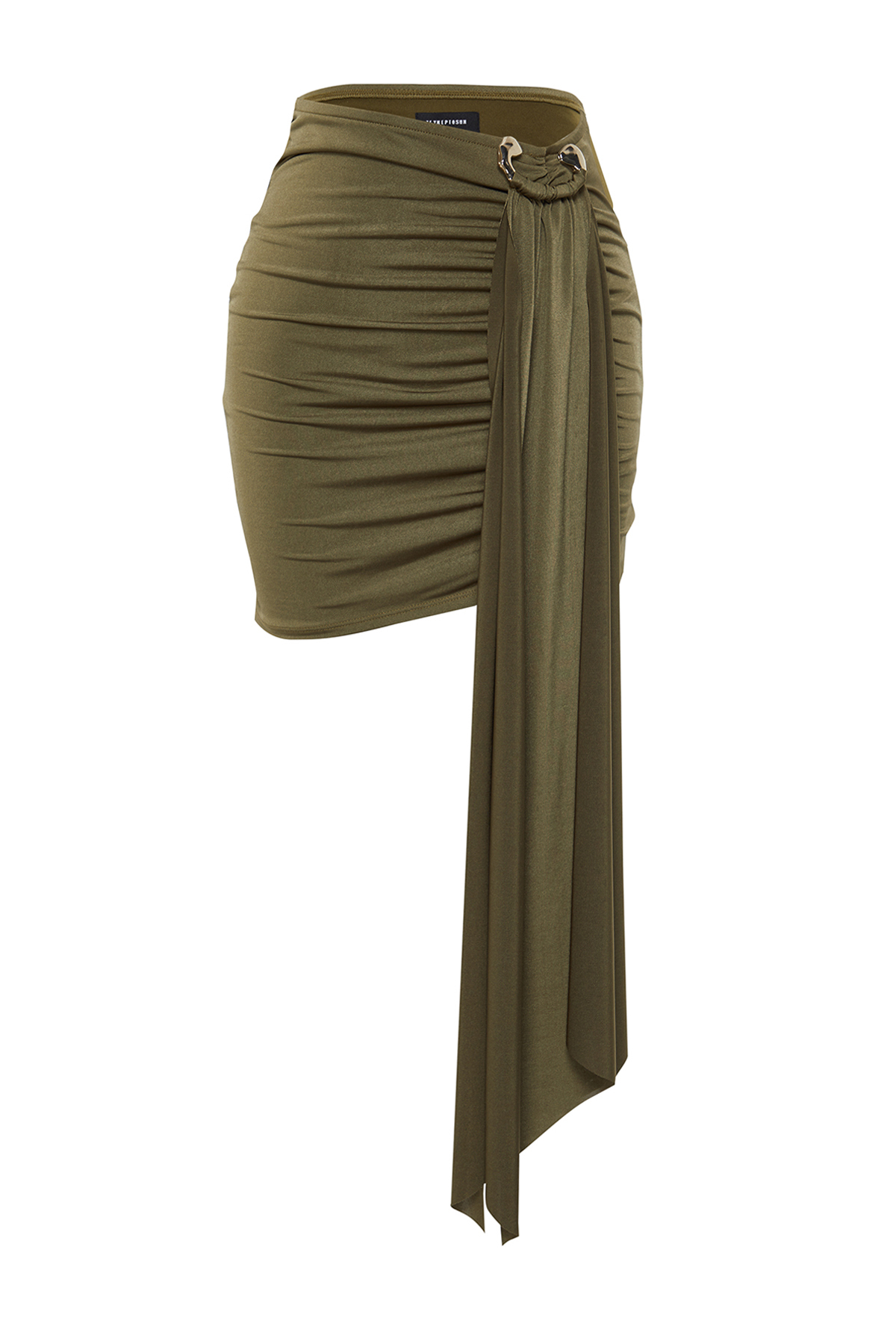 Trendyolmilla  X Zeynep Tosun Haki Örme Aksesuar Detaylı Etek TCLSS24ET00000 - Görsel 8