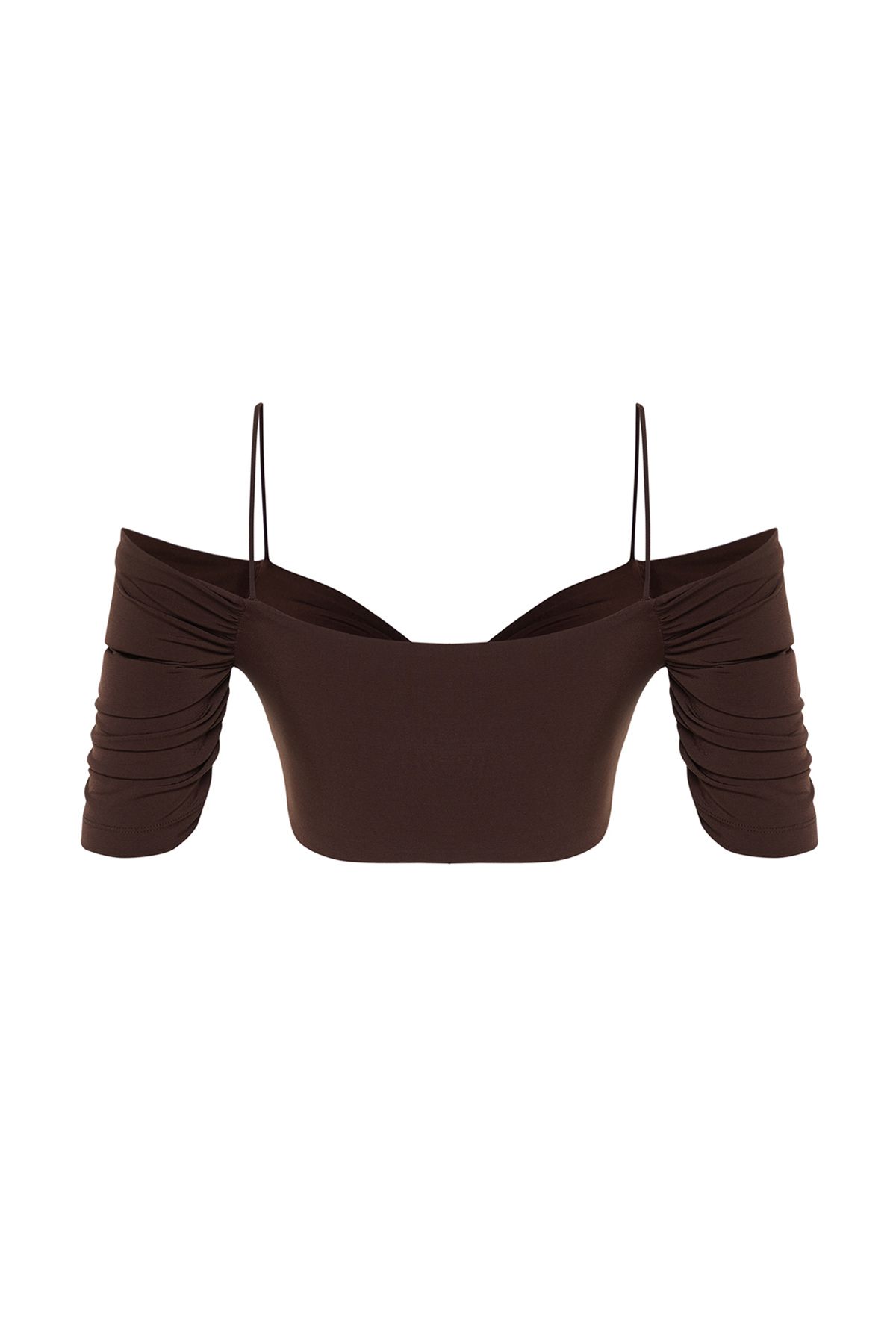 Trendyol Collection-X Zeynep Tosun Brown Knitted Bustier with Snake Accessory TCLSS24BS00000 9