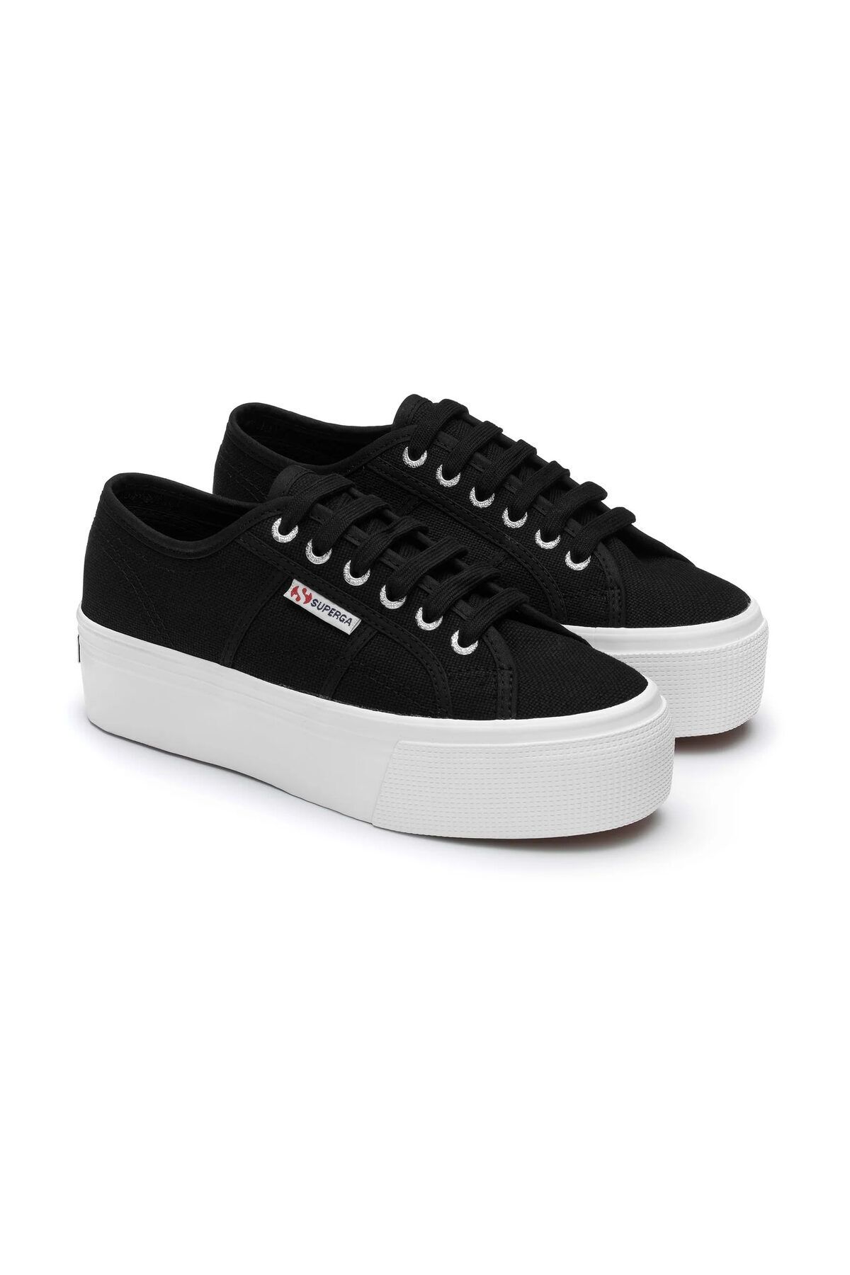 Superga-Women's Black Platform Sneakers - 2790 Model 2