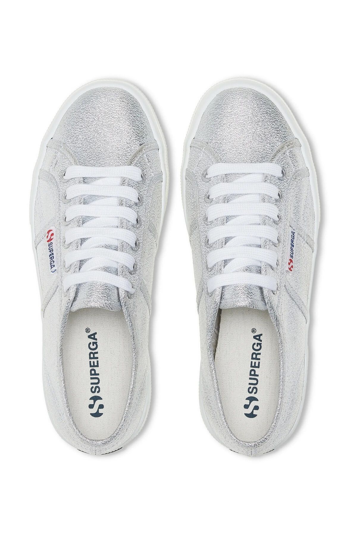 Superga-2740 Model Lame Platform - Női ezüstszürke tornacipő 3