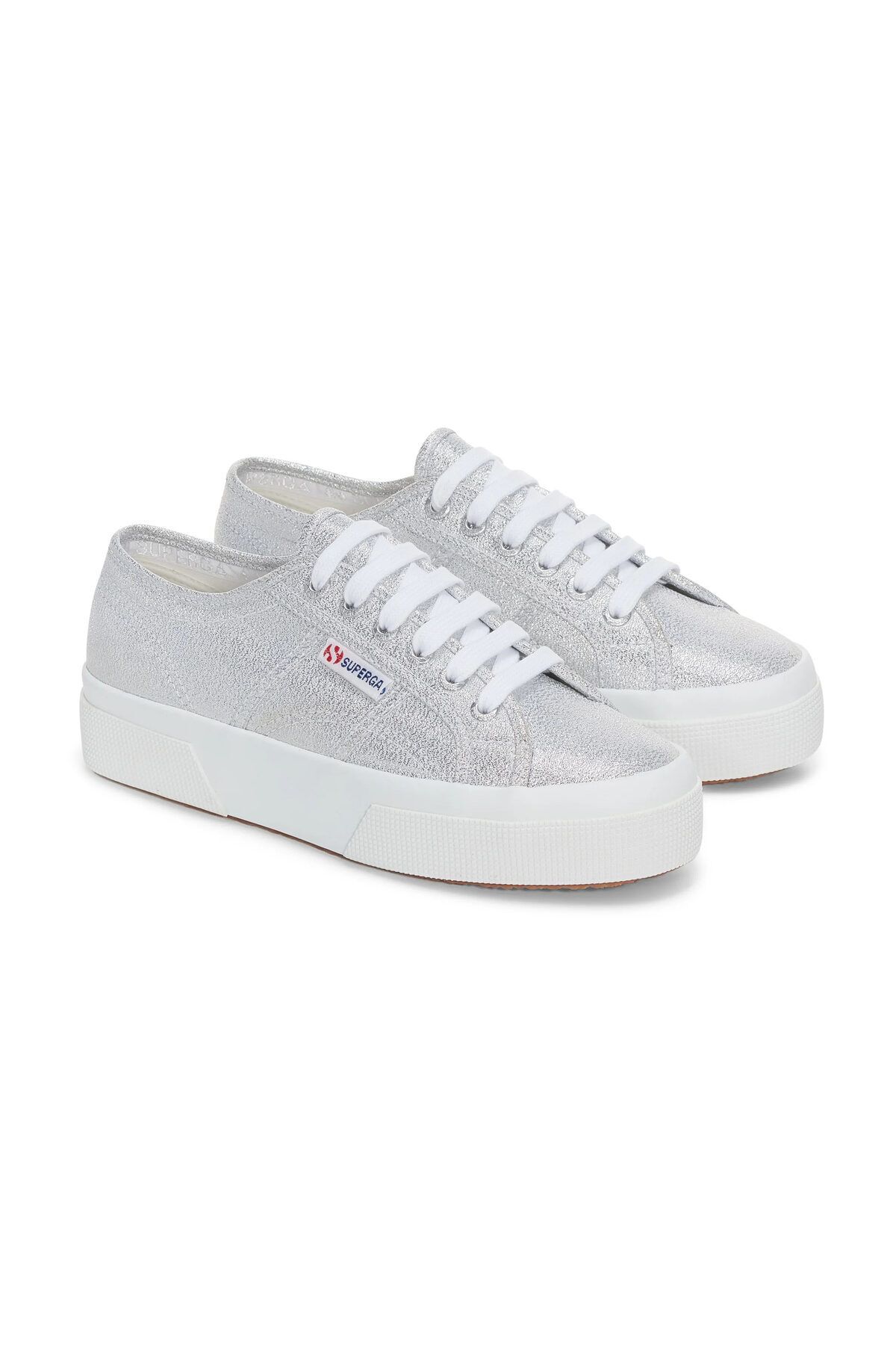 Superga-2740 Model Lame Platform - Női ezüstszürke tornacipő 2