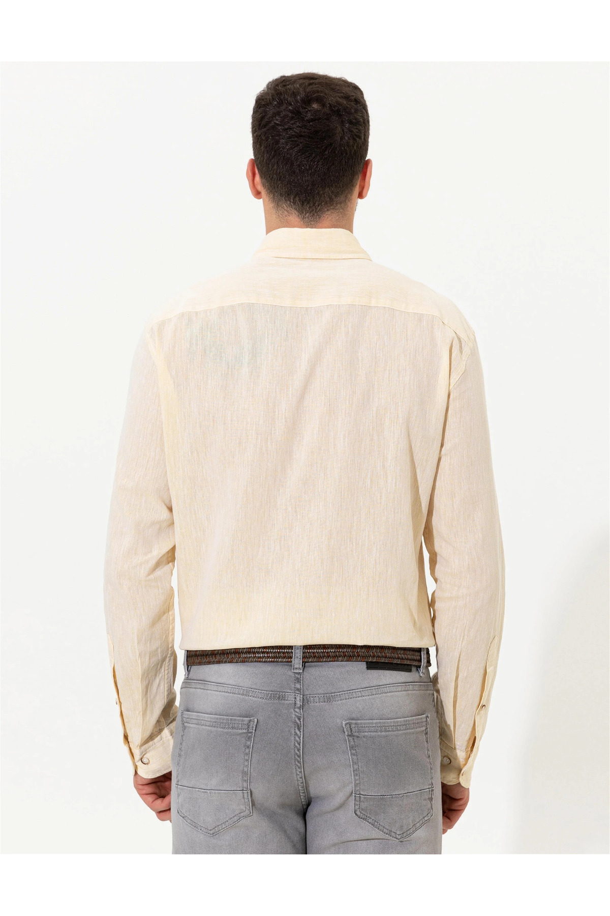 پیراهن مردانه سفید پیرکاردین | G021SZ004.000.1371728 اورجینال - تصویر 5