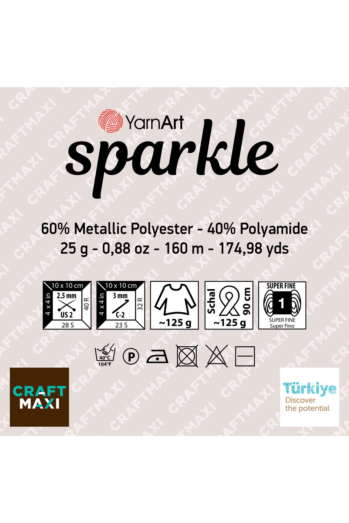 Yarnart-SPARKLE - KNITTED STRING GOLD-1309 2
