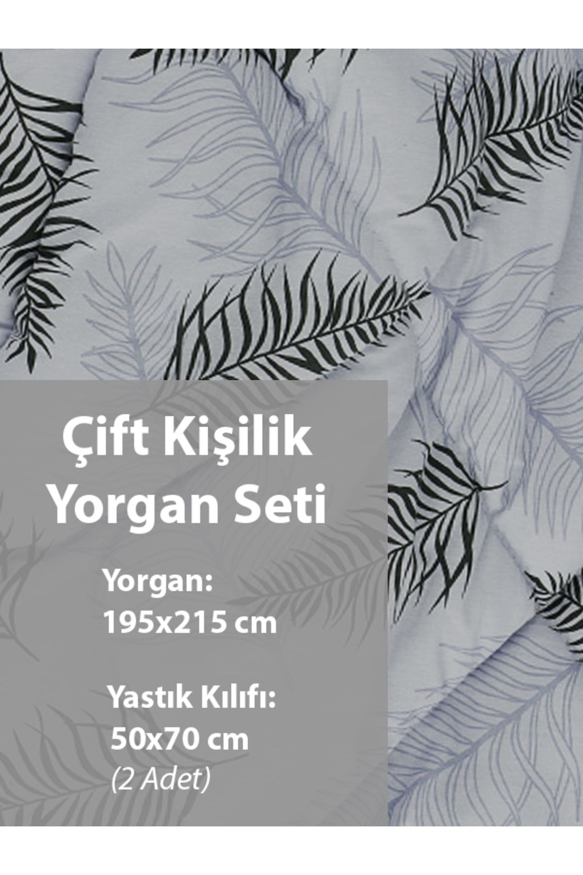 Palme Welsoft Pamuklu Yorgan Seti Çift Kişilik Çift Taraflı Yazlık Kışlık Silikonlu 195x215 Cm #4