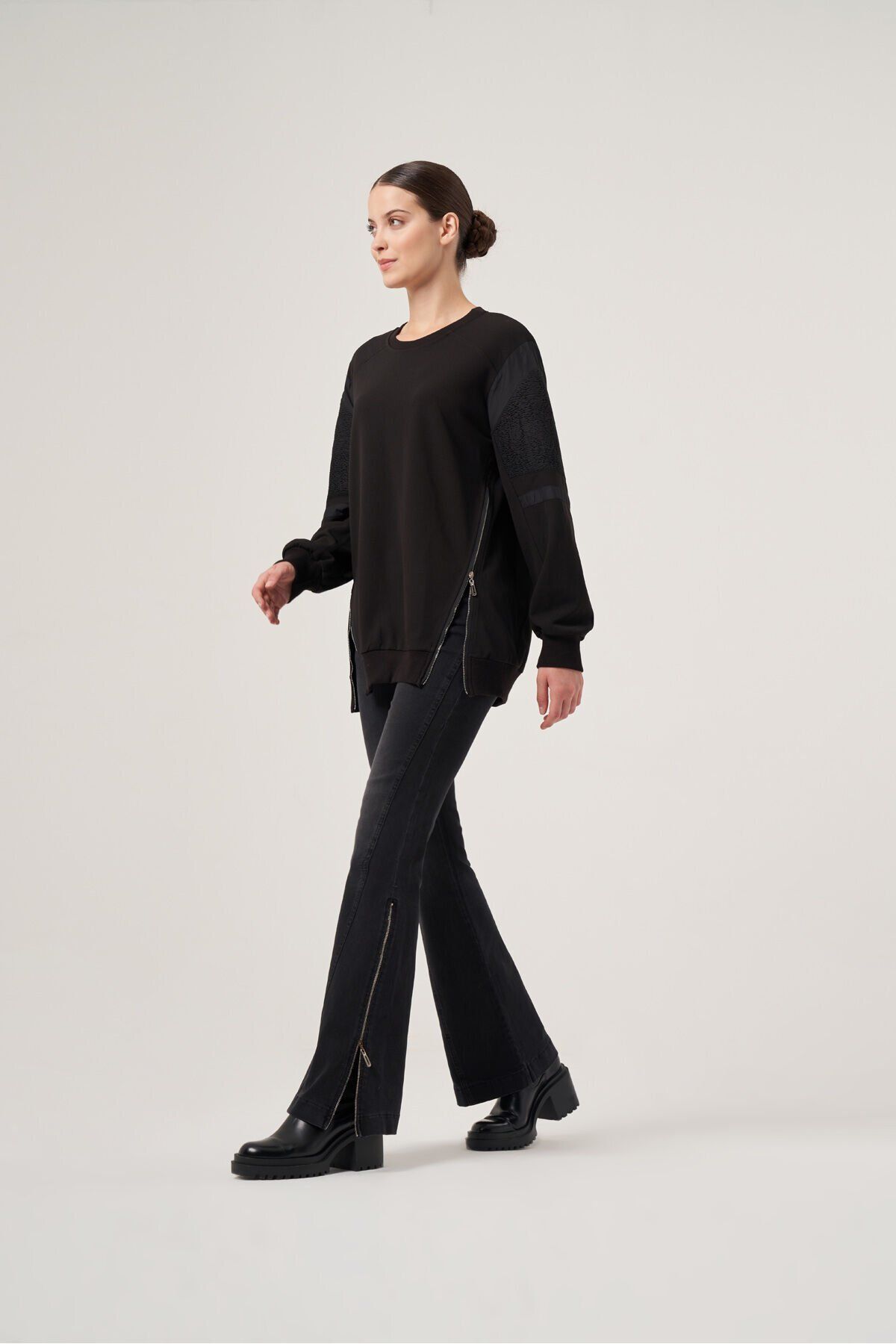 MissWhence-32007 Model Side Zipper Blouse 3