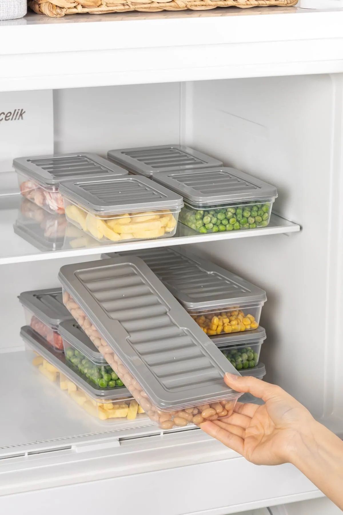 Open Home Concept-Freshbox Set of 6 - Suitable for Microwave and Diffraction, 0.6 Lt Gray Storage Container 6