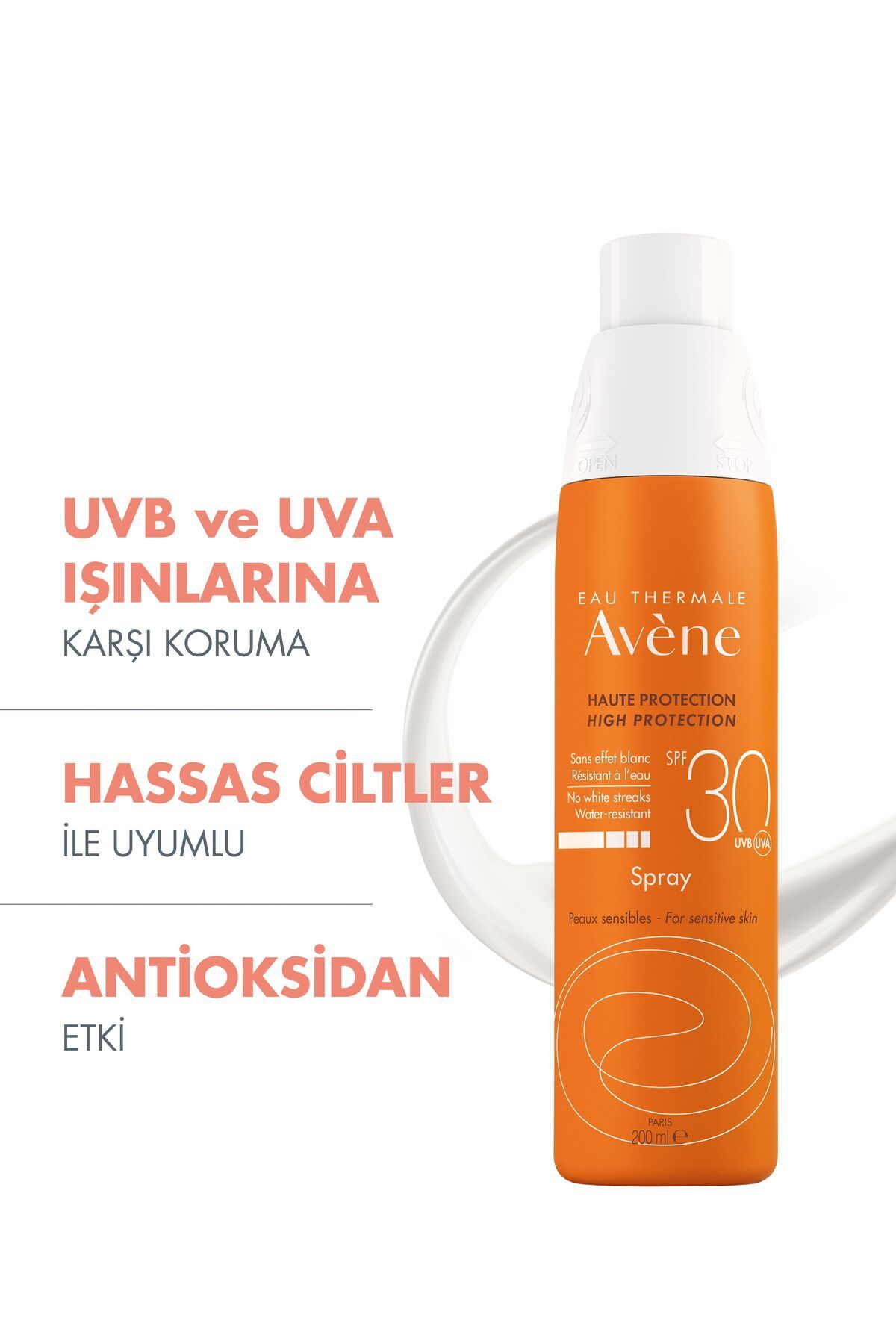 اسپری بدن آفتاب حساس پوست Spf 30 200 میلی لیتر Avene