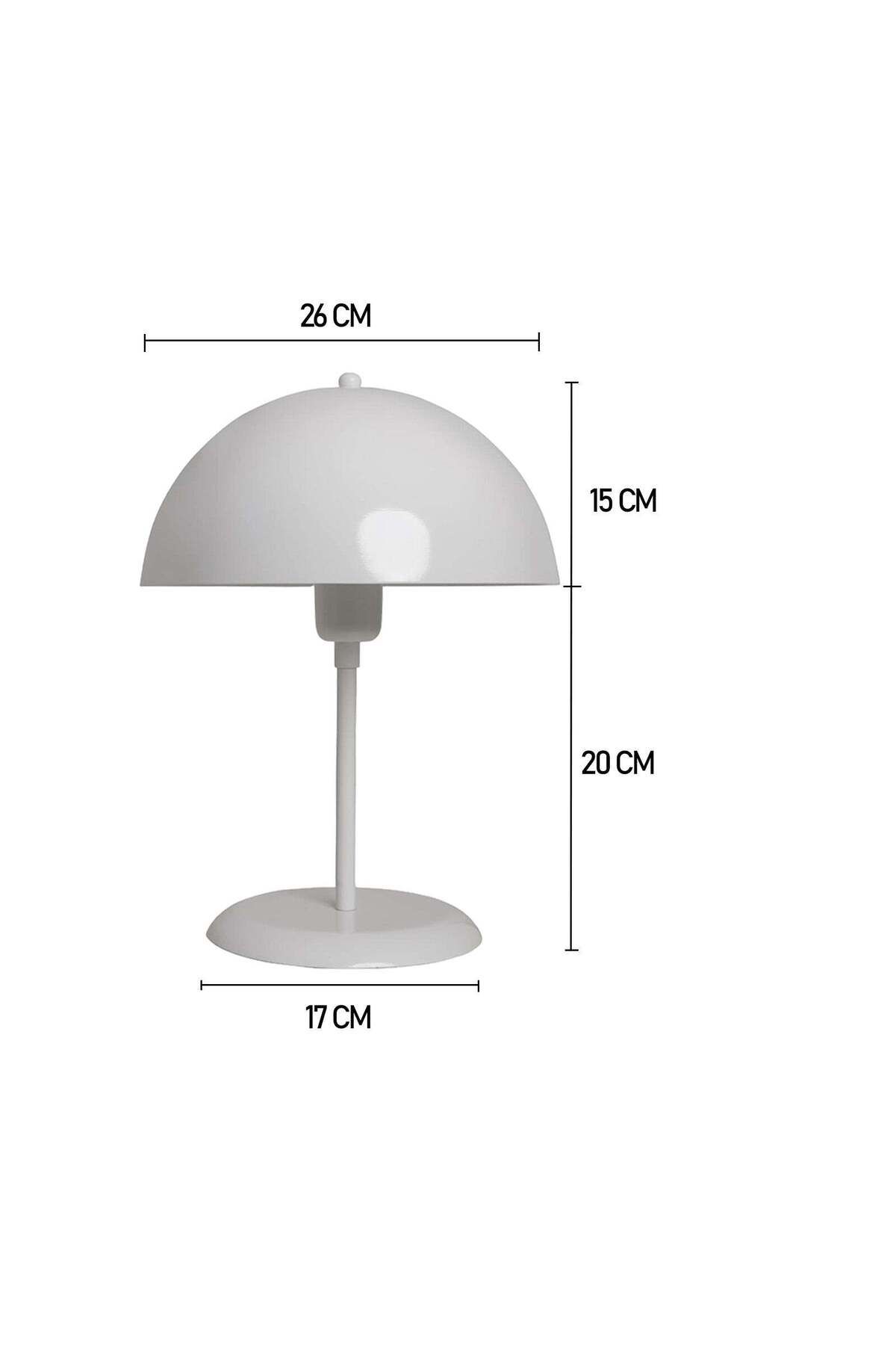 Bamyum-Lipeo Kleine Tischlampe 30cm, Pilzlampe Metall, Weiße Lampe 4